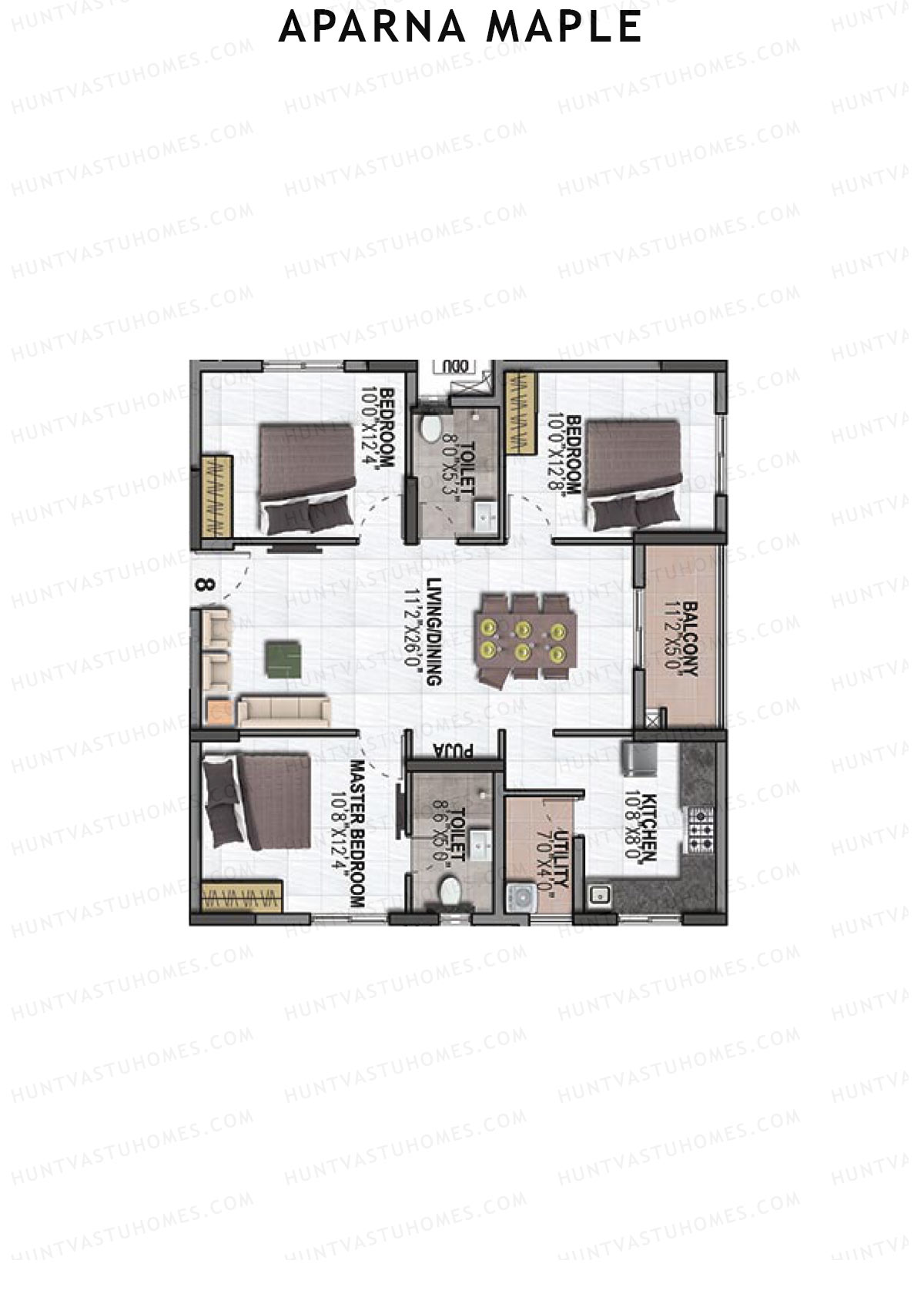 Aparna Maple Block B Unit 8 Floor Plan
