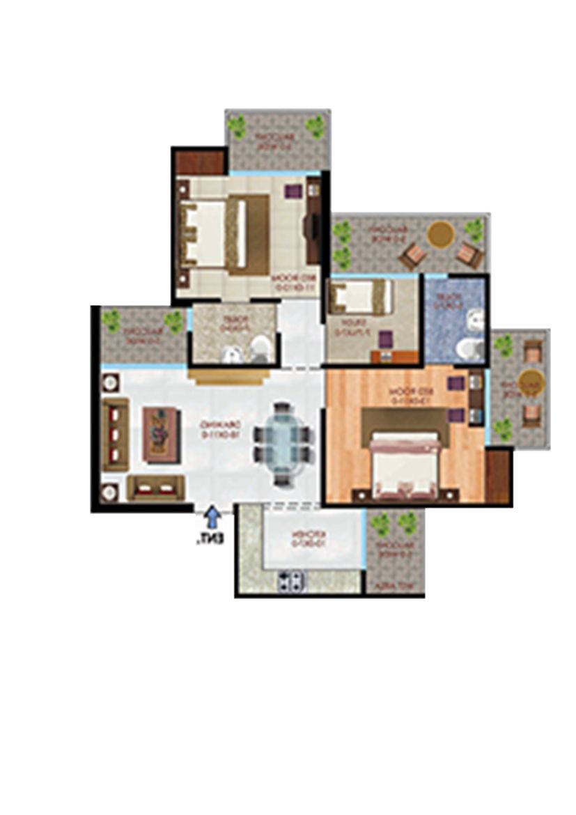 Apex Athena Block A Unit 2, Type 2 Floor Plan