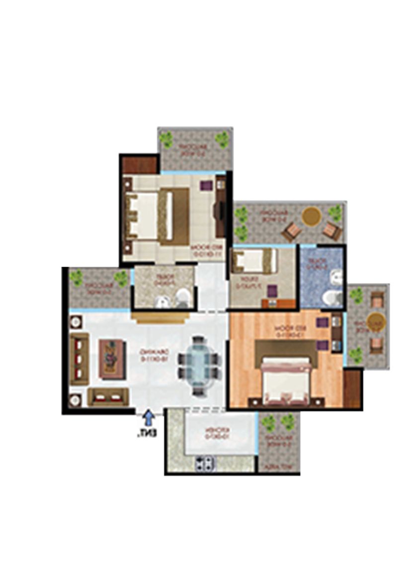 Apex Athena Block B Unit 2, Type 2 Floor Plan