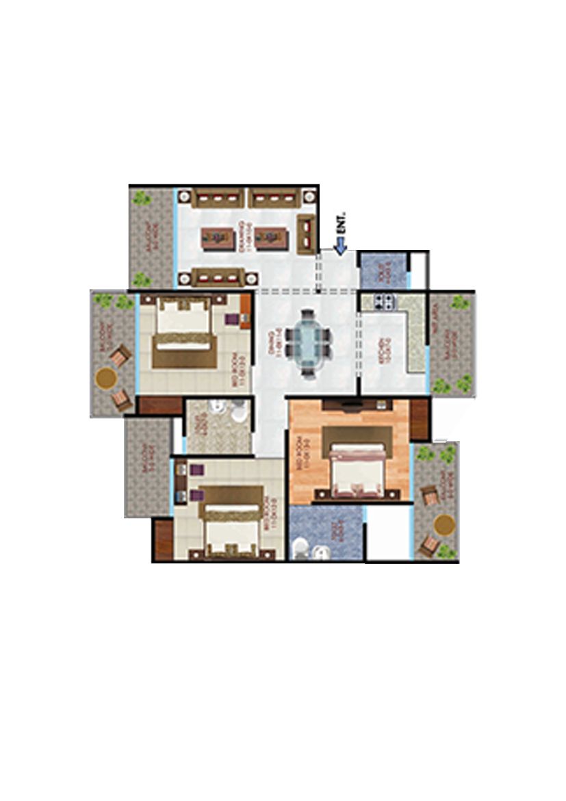 Apex Athena Block C Unit 1, Type 3A Floor Plan