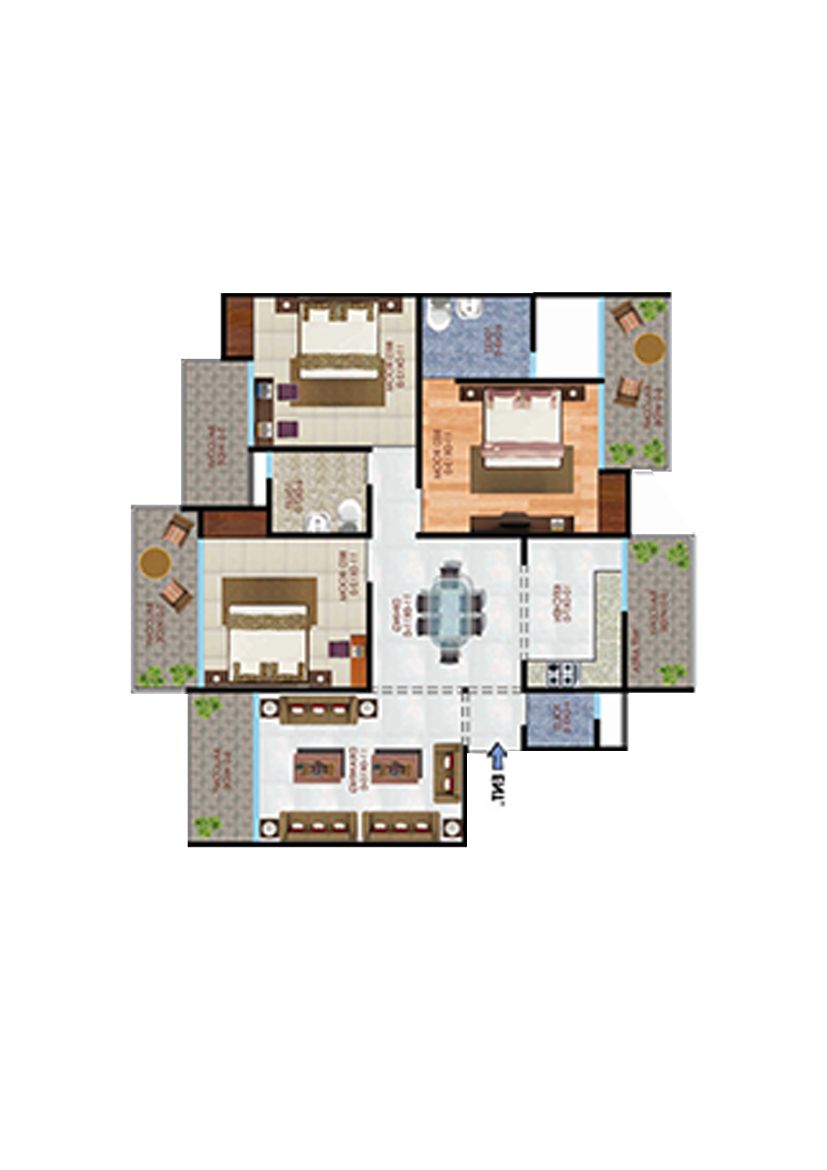 Apex Athena Block C Unit 2, Type 3A Floor Plan