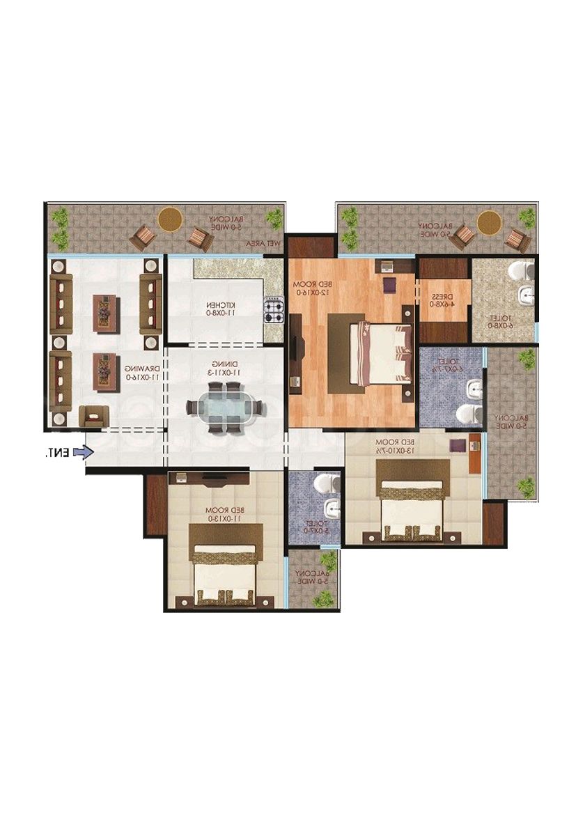 Apex Athena Block C Unit 2, Type 3B Floor Plan