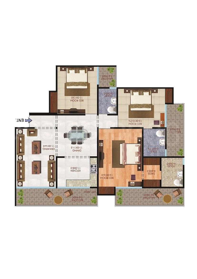 Apex Athena Block D Unit 1, Type 3B Floor Plan