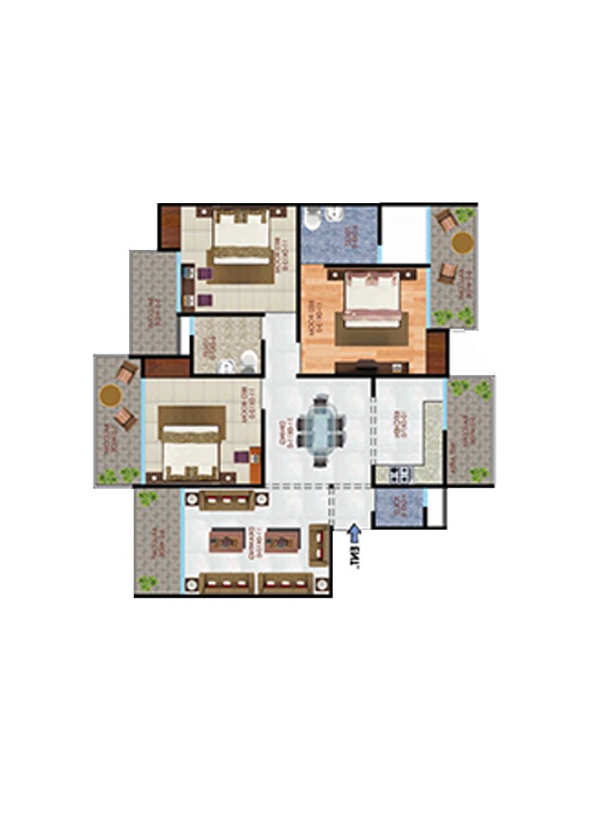 Apex Athena Block D Unit 2, Type 3A Floor Plan