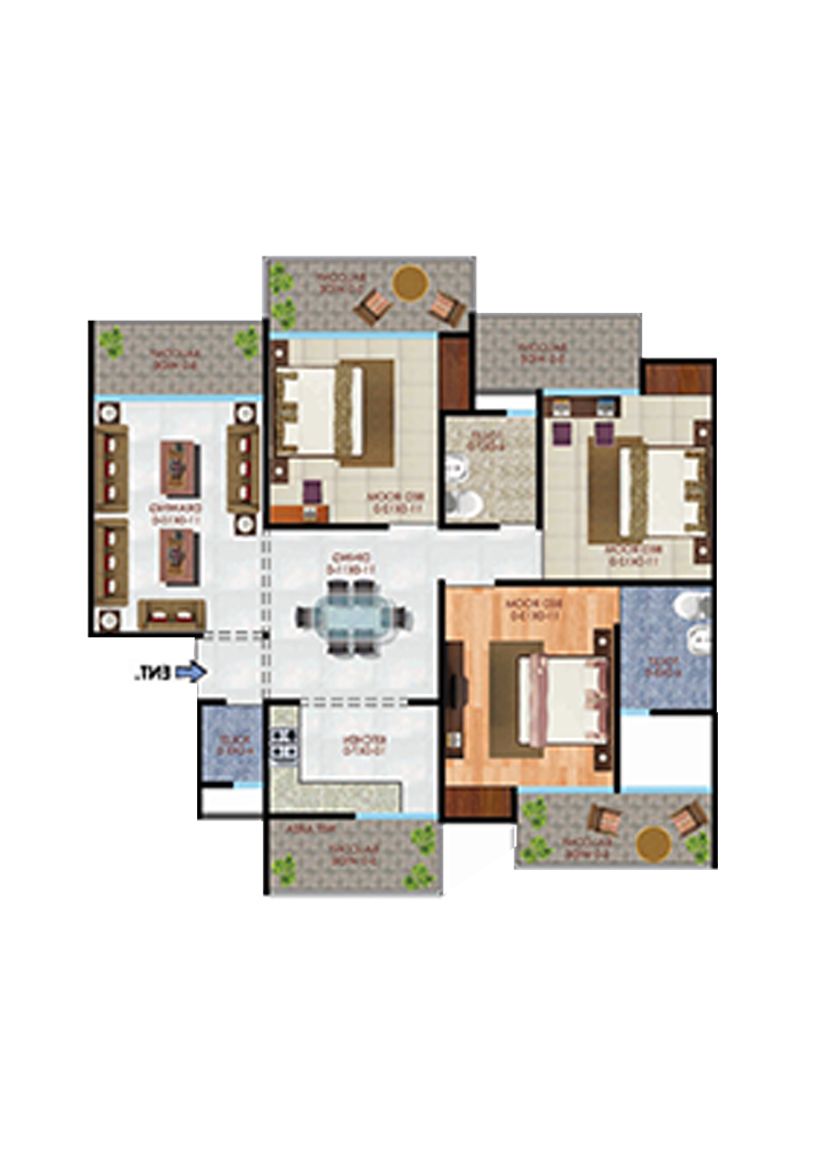Apex Athena Block E Unit 3, Type 3A Floor Plan