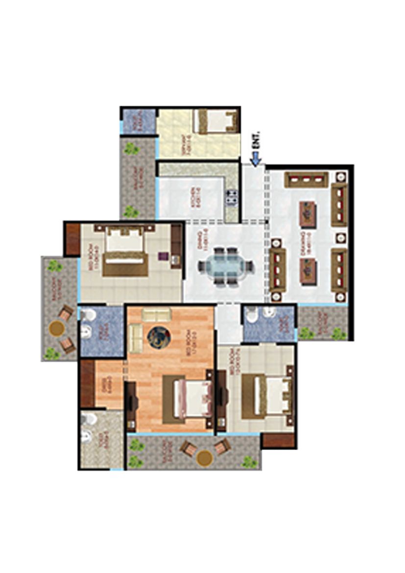 Apex Athena Block F Unit 1, Type 3C Floor Plan