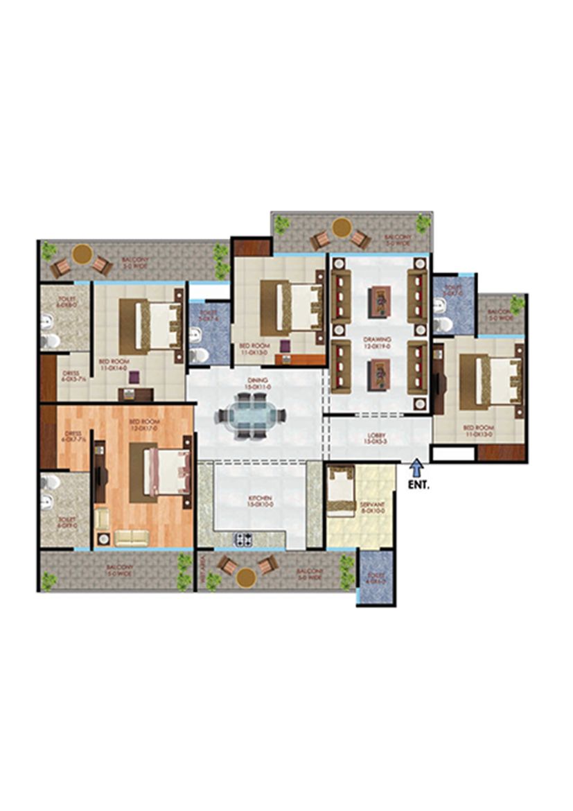 Apex Athena Block E Unit 4, Type 4+ Floor Plan