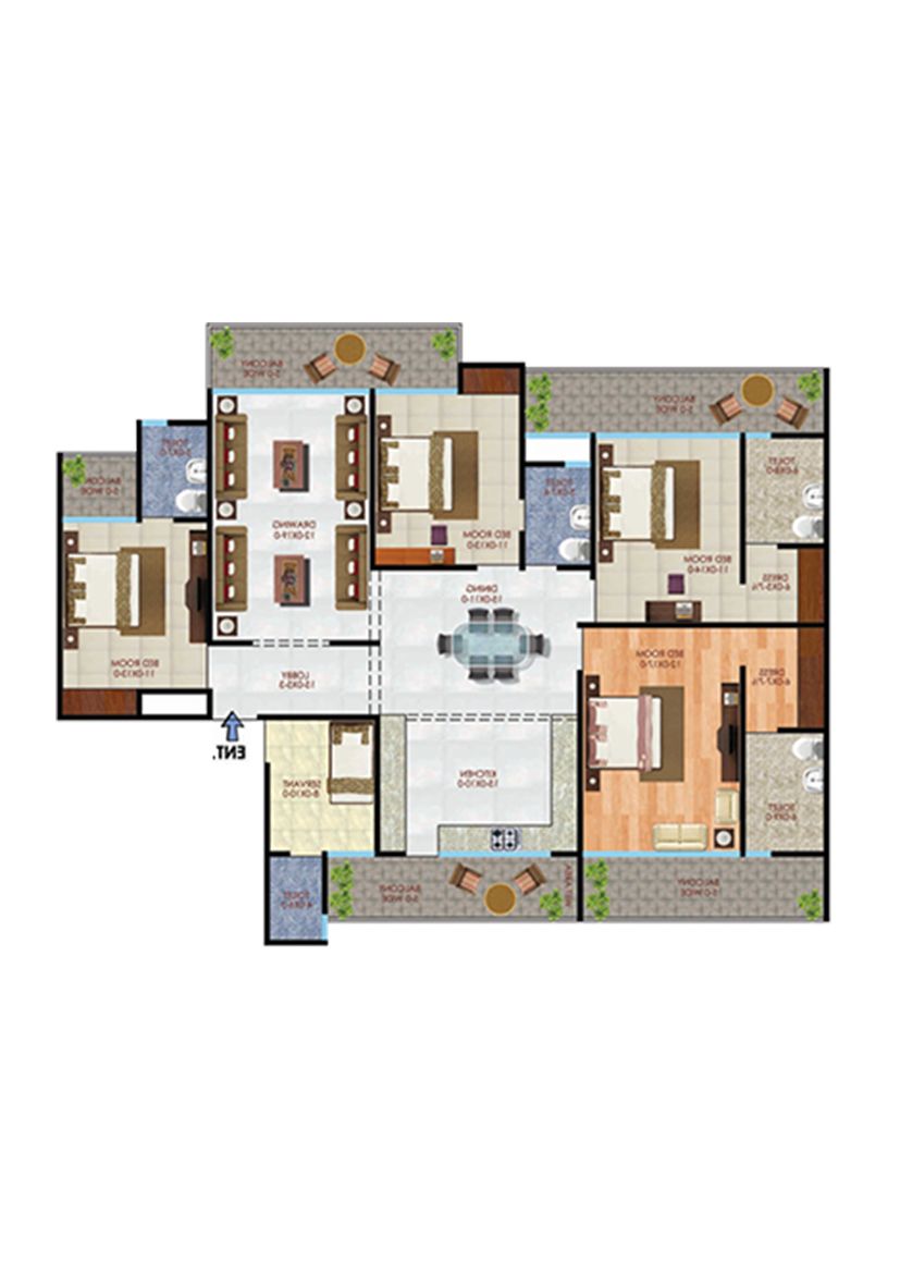 Apex Athena Block F Unit 3, Type 4+ Floor Plan