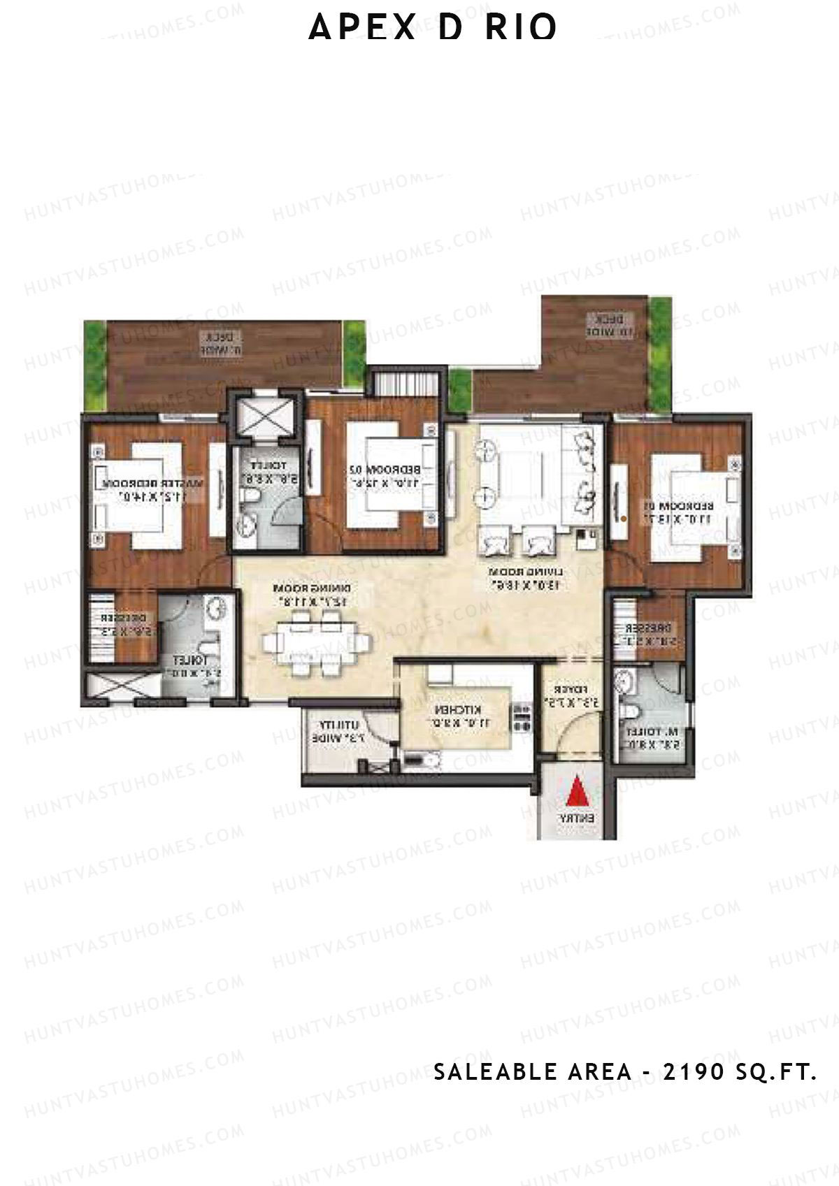 Apex D Rio Tower O Unit 1 Floor Plan