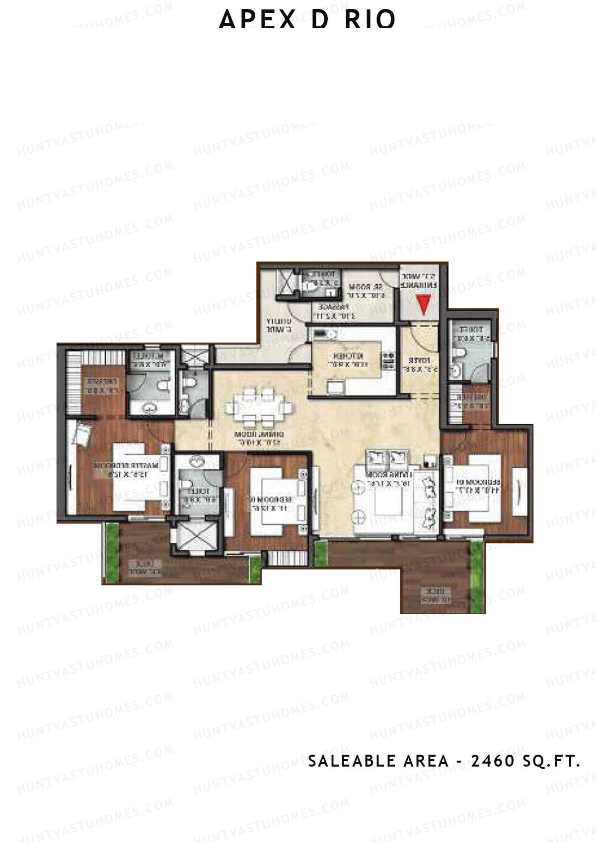 Apex D Rio Tower O Unit 3 Floor Plan