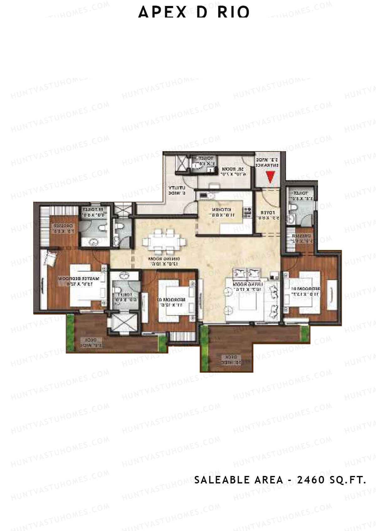 Apex D Rio Tower O Unit 3A Floor Plan