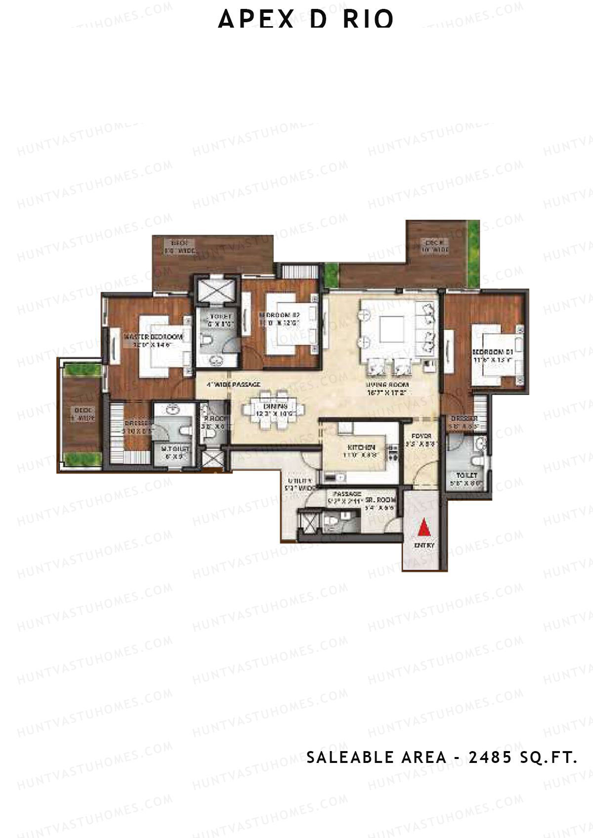 Apex D Rio Tower R Unit 1 Floor Plan