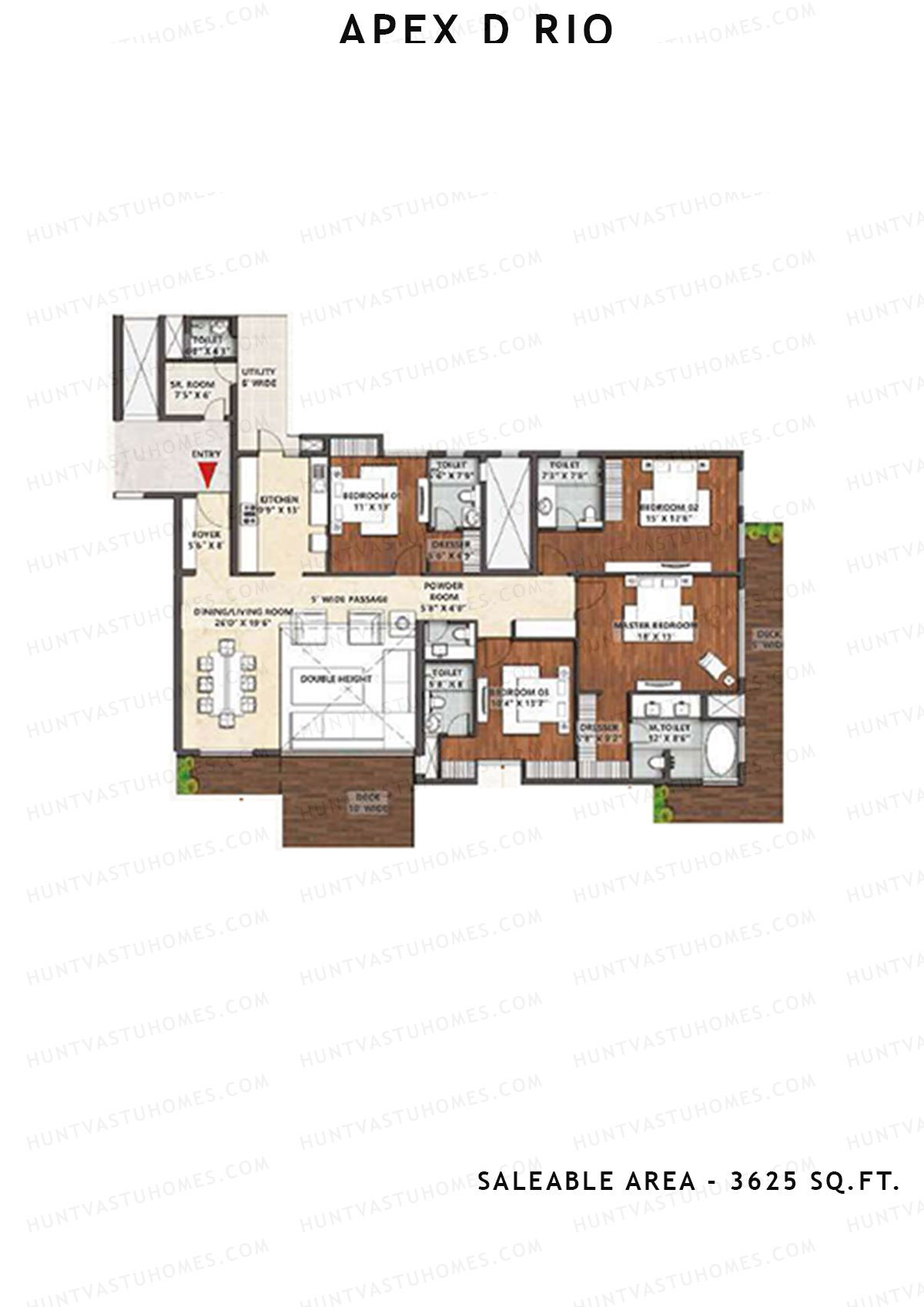 Apex D Rio Tower I Unit 2 Floor Plan