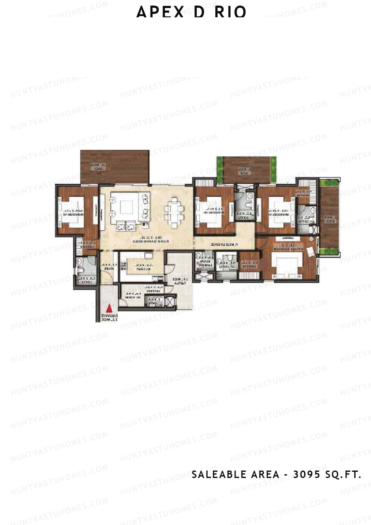 Apex D Rio Tower O Unit 2 Floor Plan