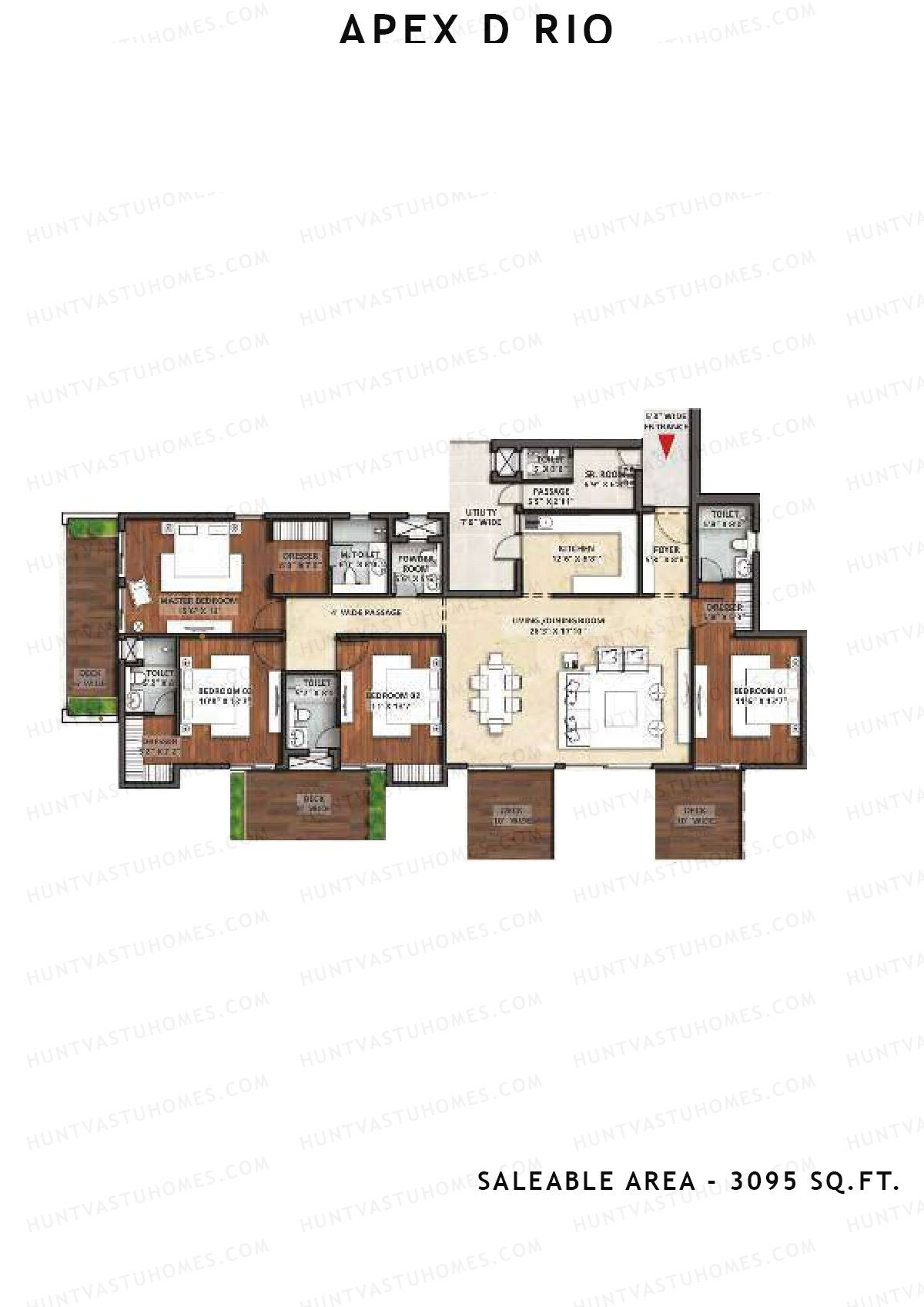 Apex D Rio Tower R Unit 4A Floor Plan