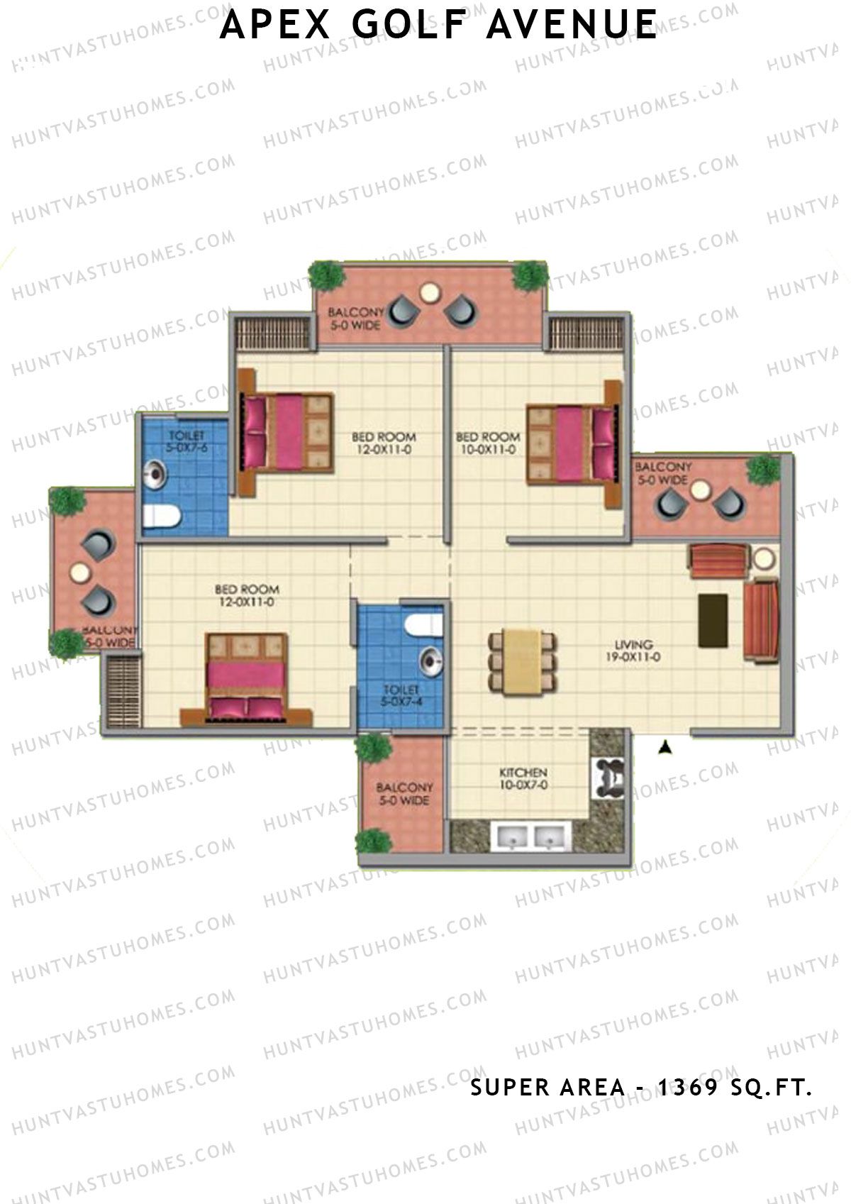 Apex Golf Avenue Tower C Unit 1 (Type 3) Floor Plan