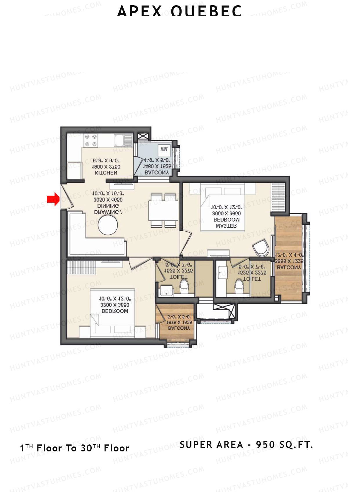 Apex Quebec Tower D Unit 2 Floor Plan