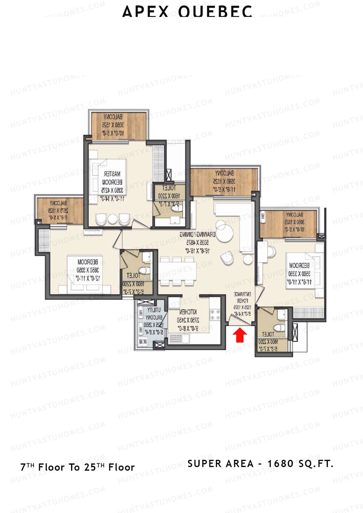 Apex Quebec Tower C Unit 1 Floor Plan