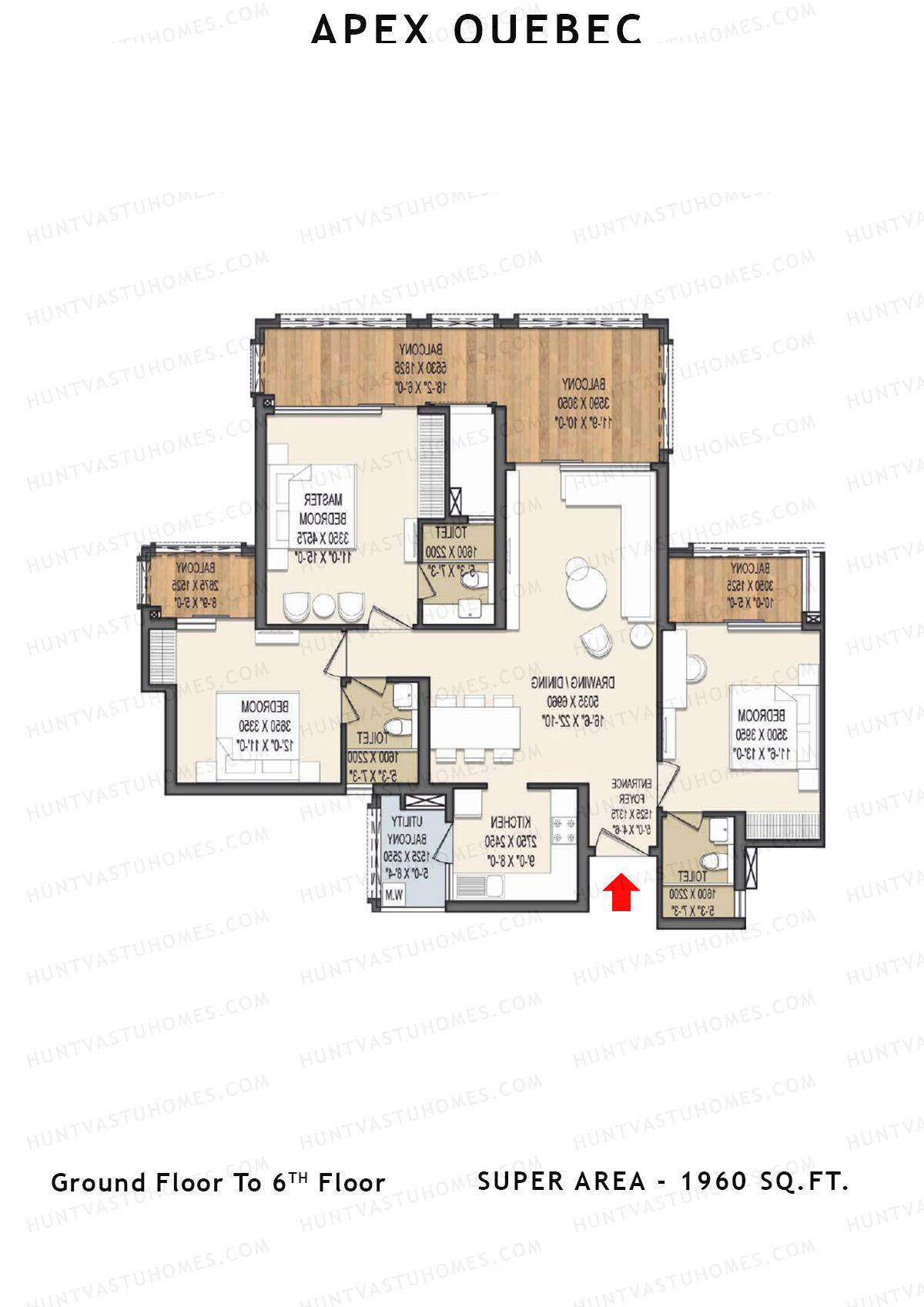 Apex Quebec Tower C Unit 1 Floor Plan
