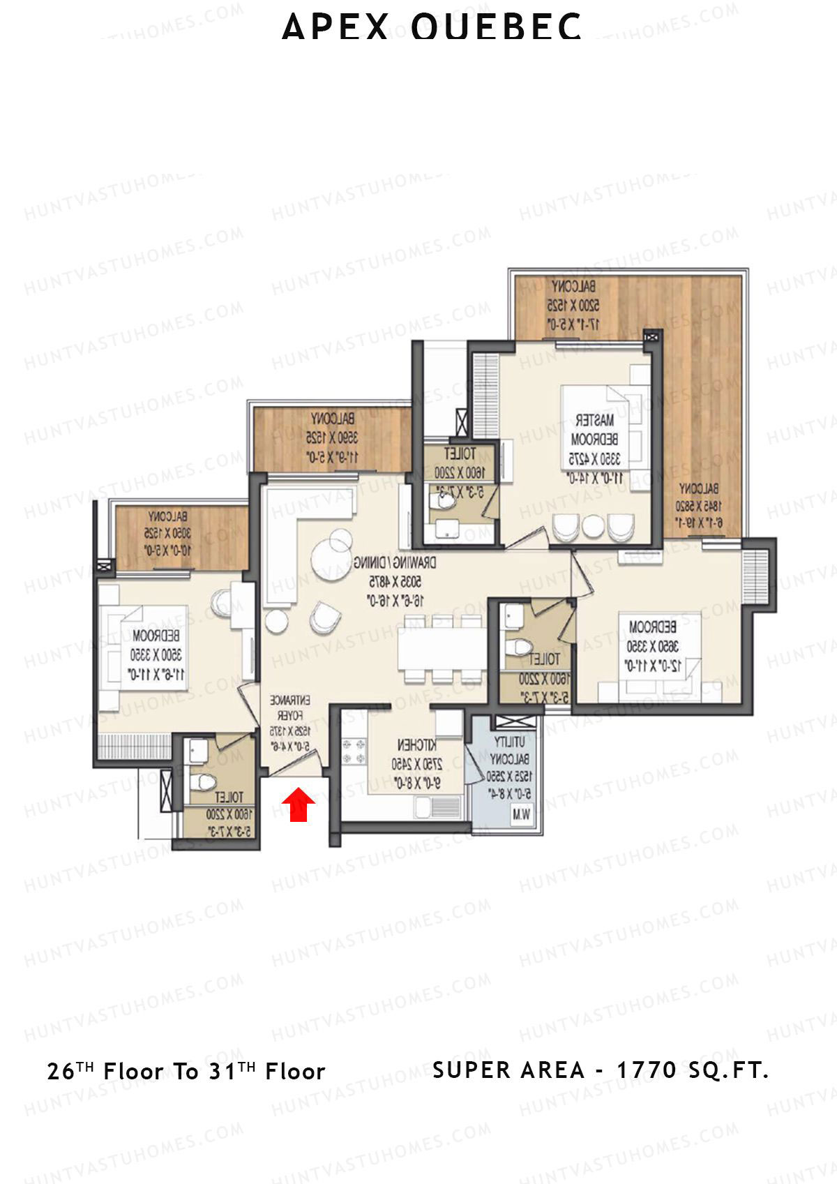 Apex Quebec Tower C Unit 2 Floor Plan
