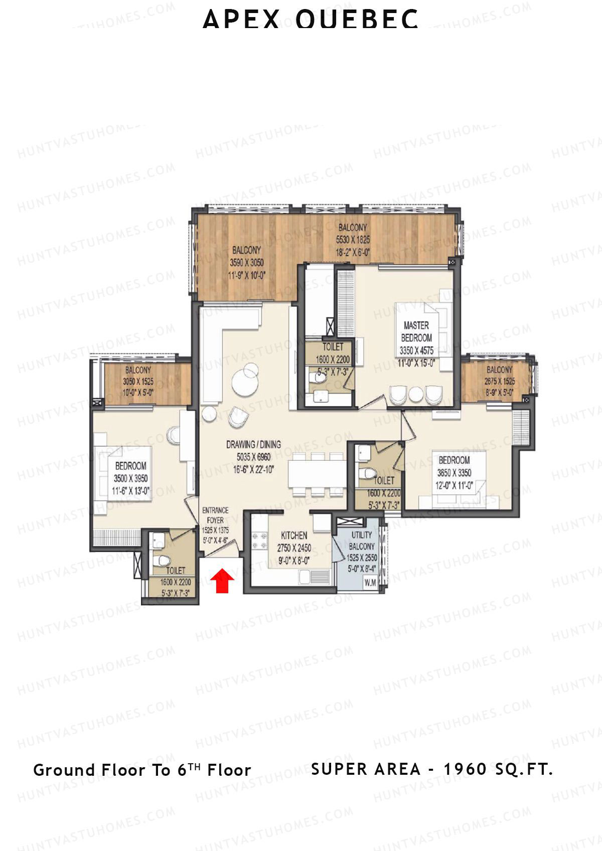 Apex Quebec Tower C Unit 2 Floor Plan