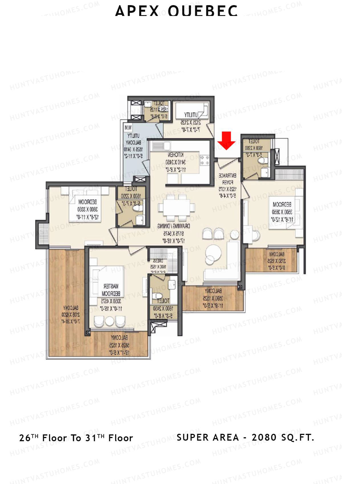 Apex Quebec Tower C Unit 4 Floor Plan