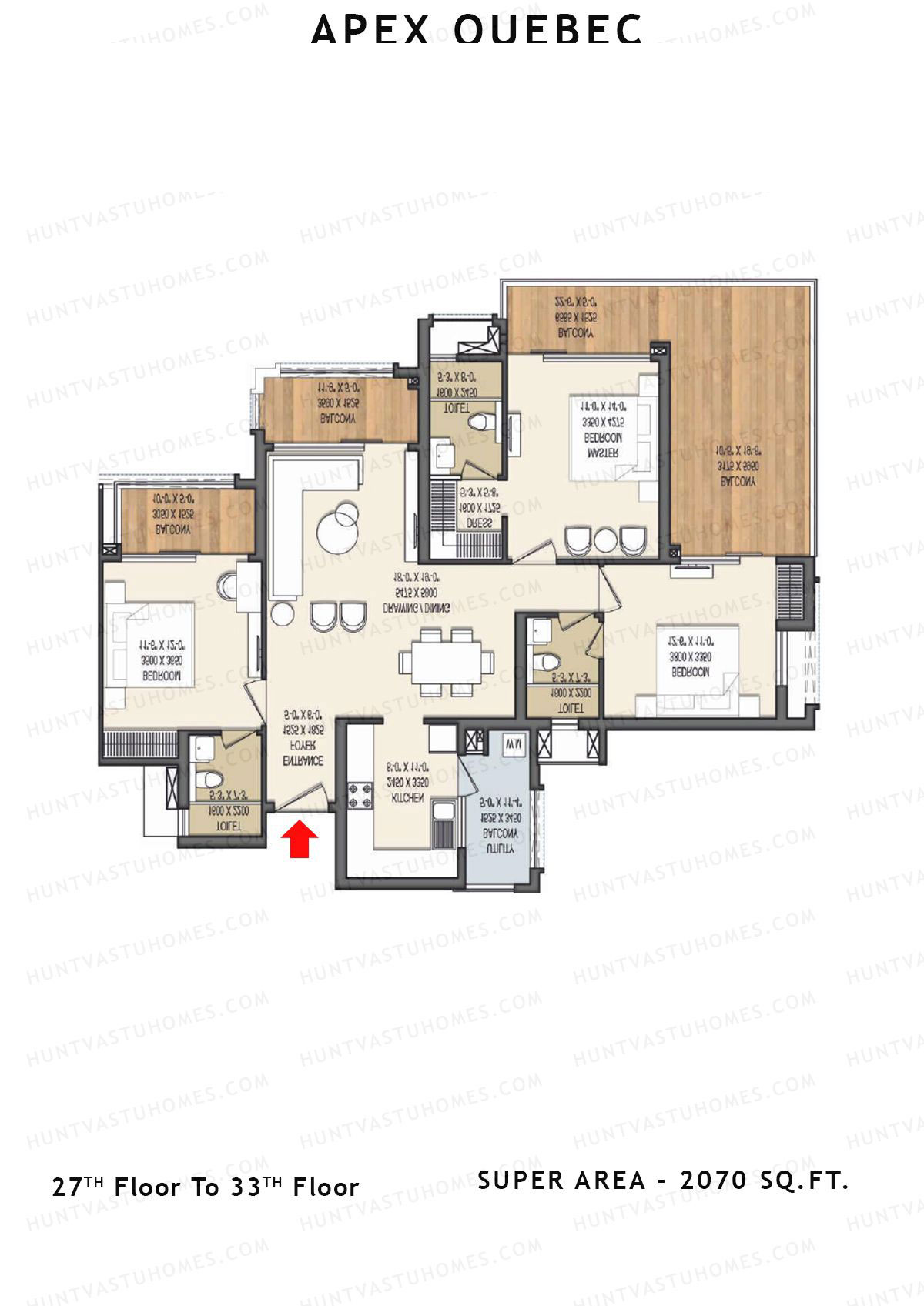 Apex Quebec Tower E Unit 1 Floor Plan