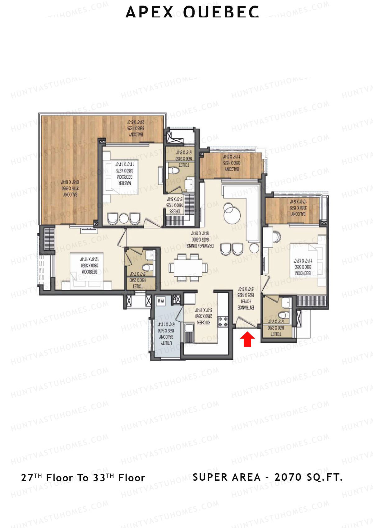Apex Quebec Tower E Unit 4 Floor Plan