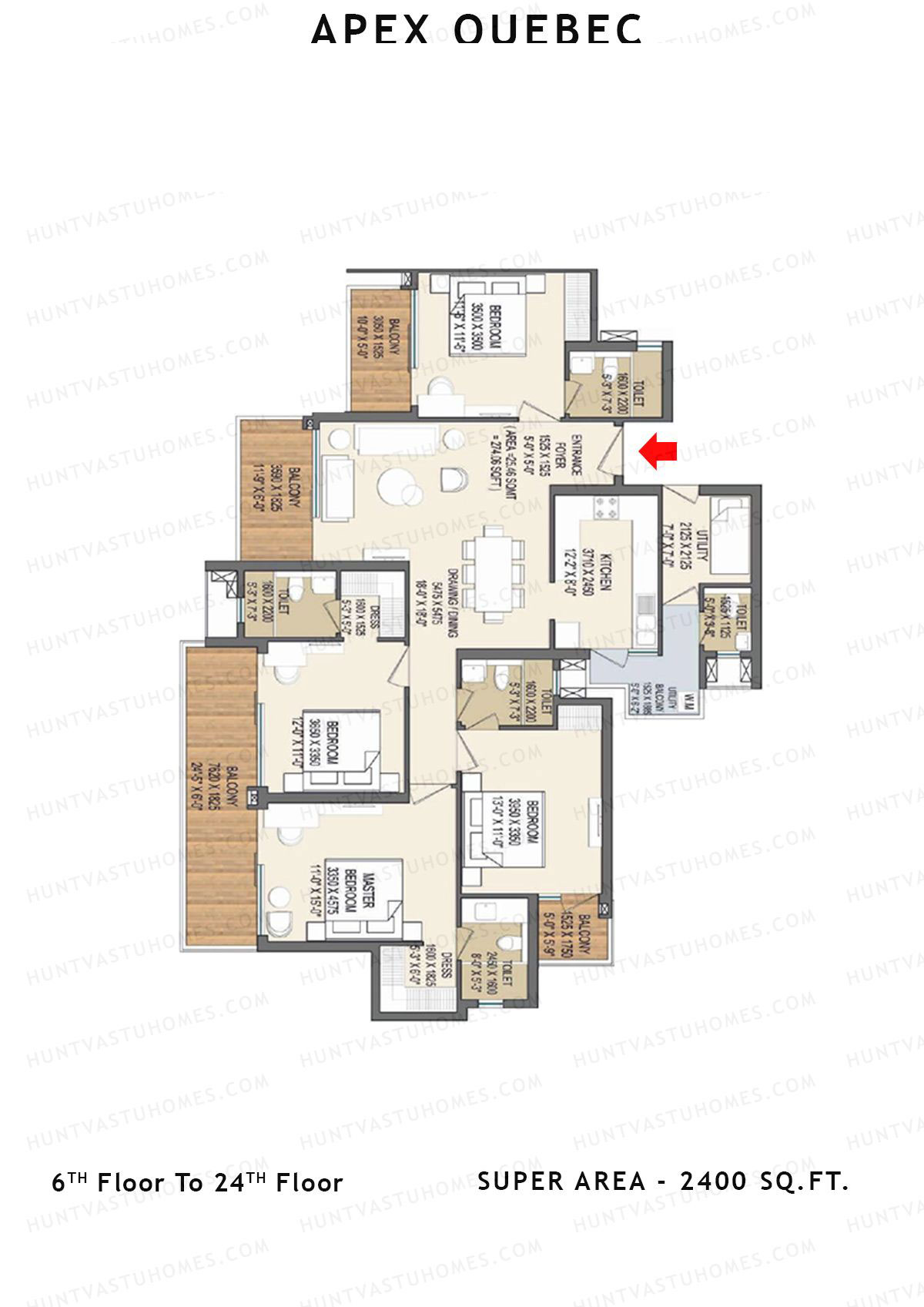 Apex Quebec Tower A Unit 1 Floor Plan