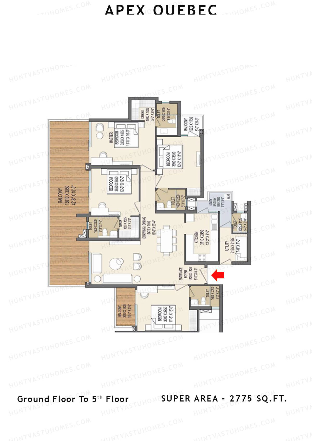 Apex Quebec Tower A Unit 2 Floor Plan
