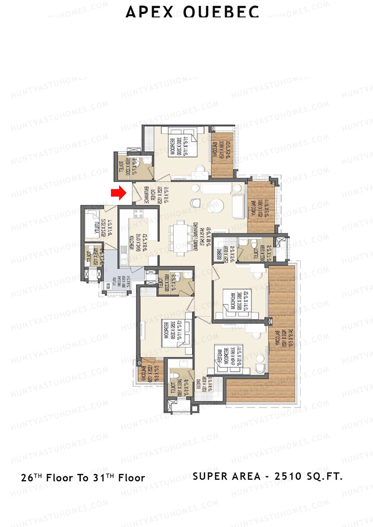 Apex Quebec Tower A Unit 4 Floor Plan