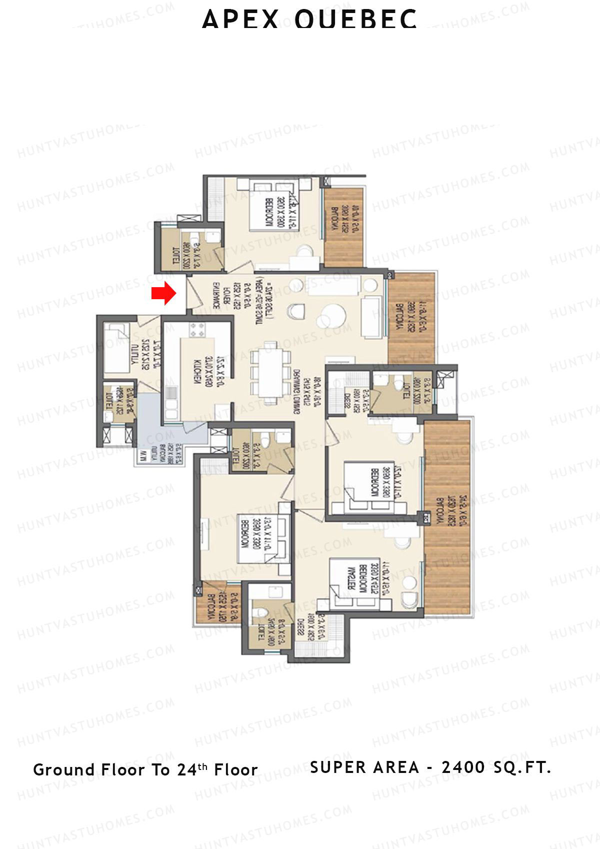Apex Quebec Tower A Unit 4 Floor Plan