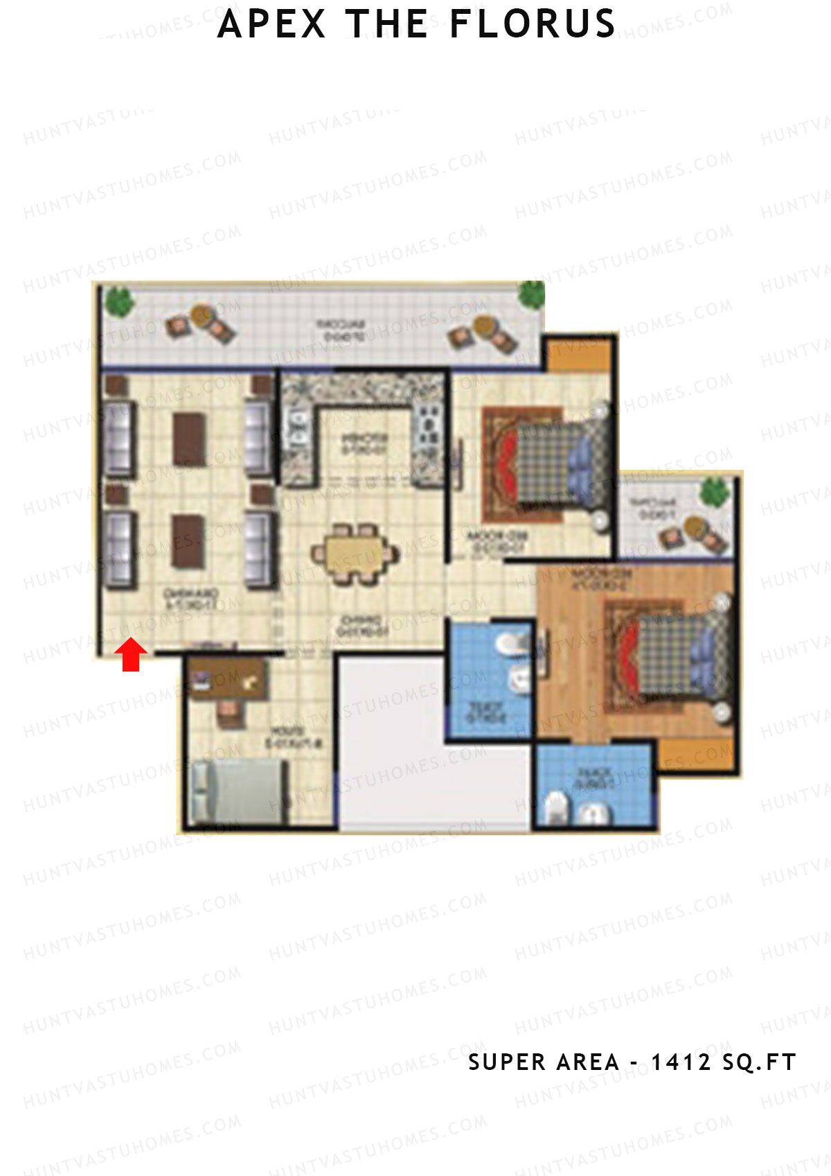 Apex The Florus Tower A Unit 2a (Type 2a) Floor Plan