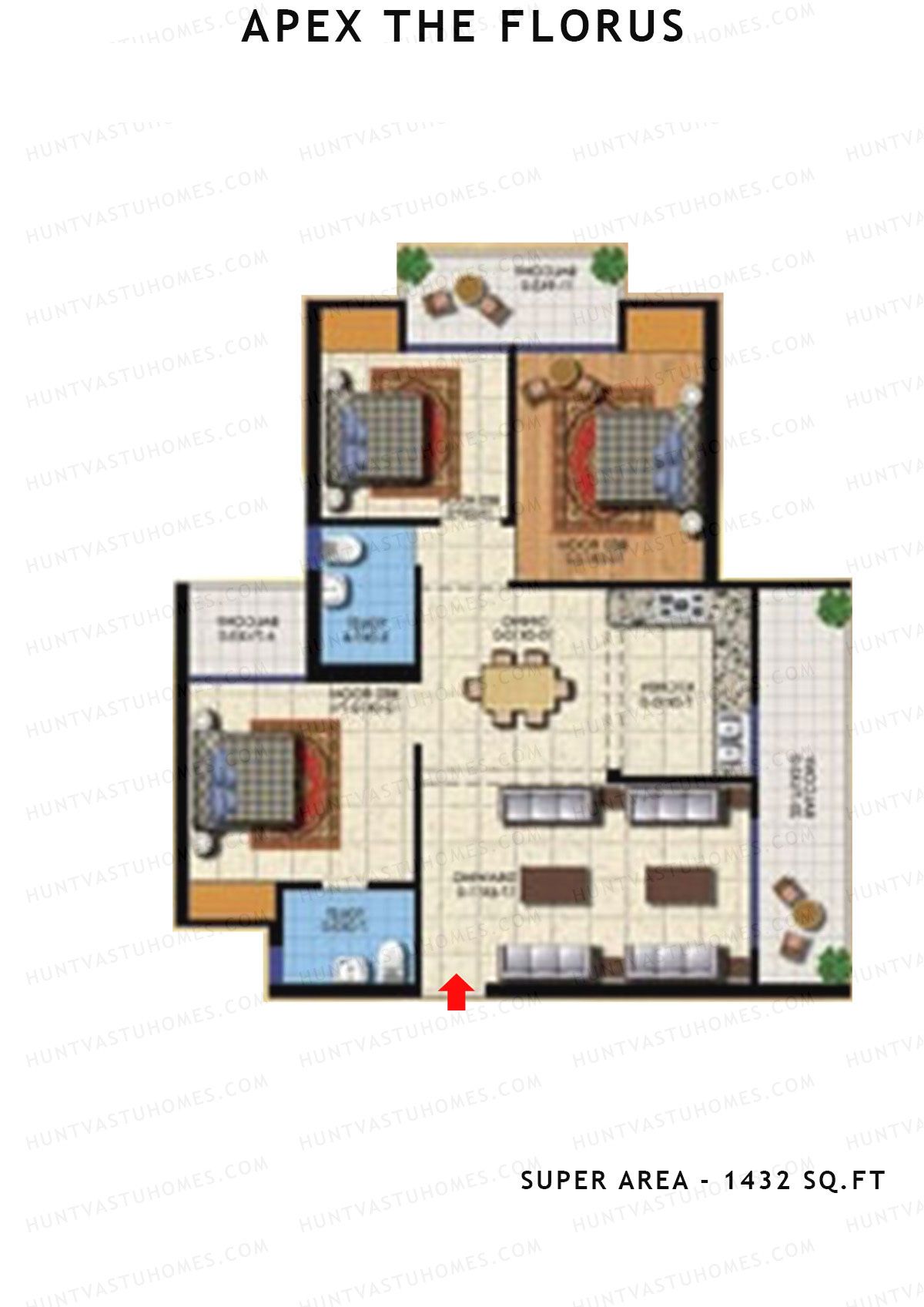 Apex The Florus Tower A Unit 2c (Type B) Floor Plan
