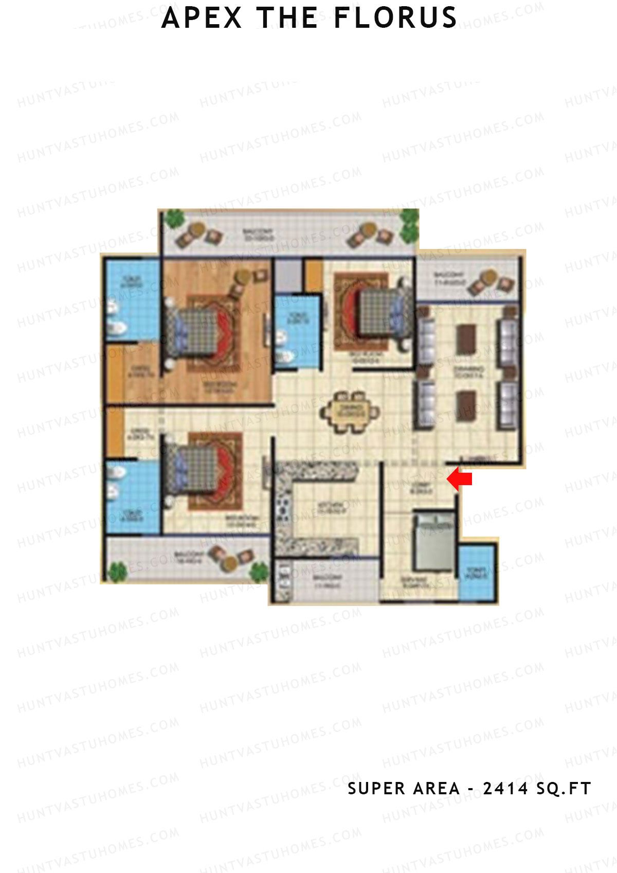 Apex The Florus Tower A Unit 3+ (Type D) Floor Plan