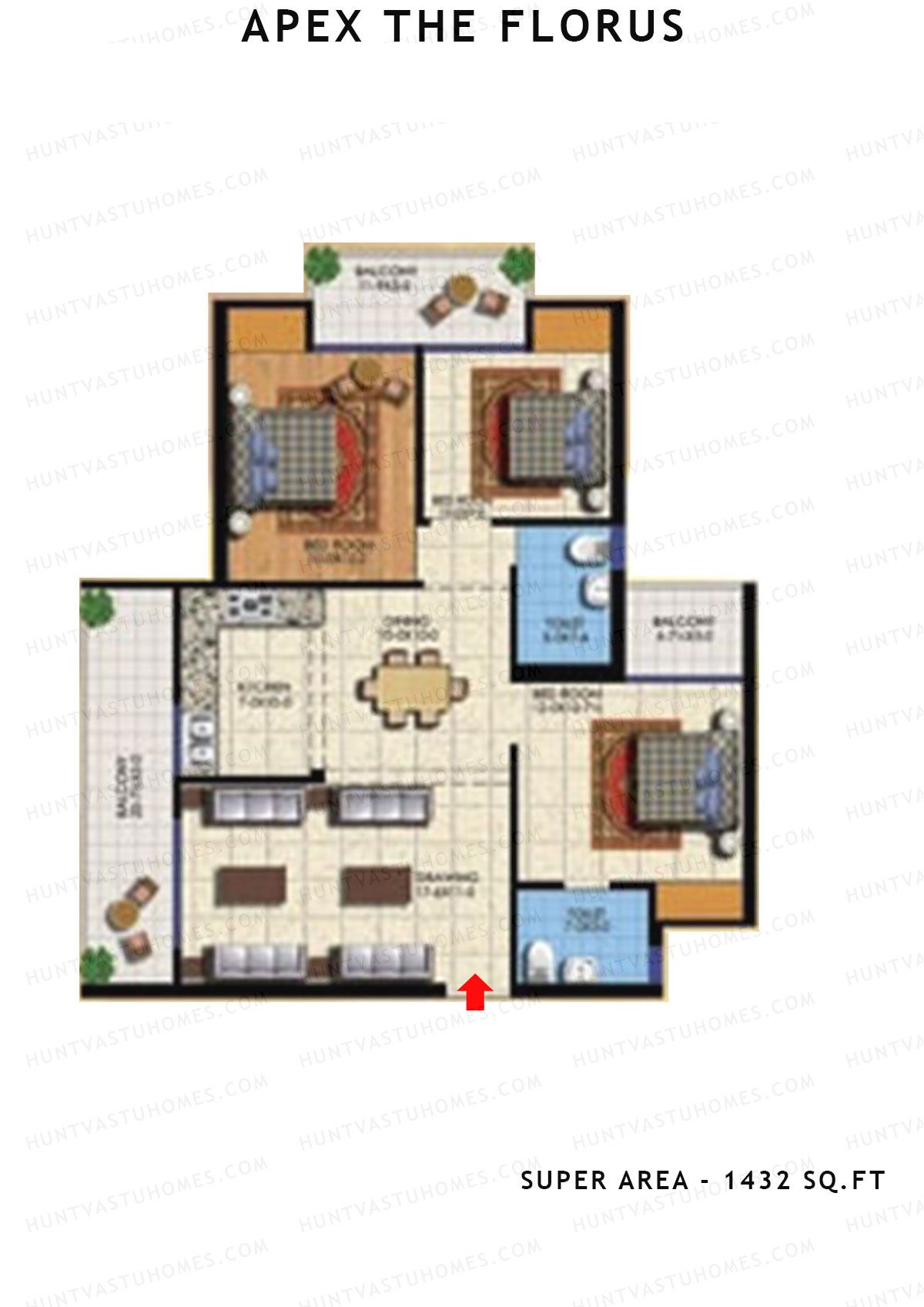 Apex The Florus Tower B Unit 2c (Type B) Floor Plan