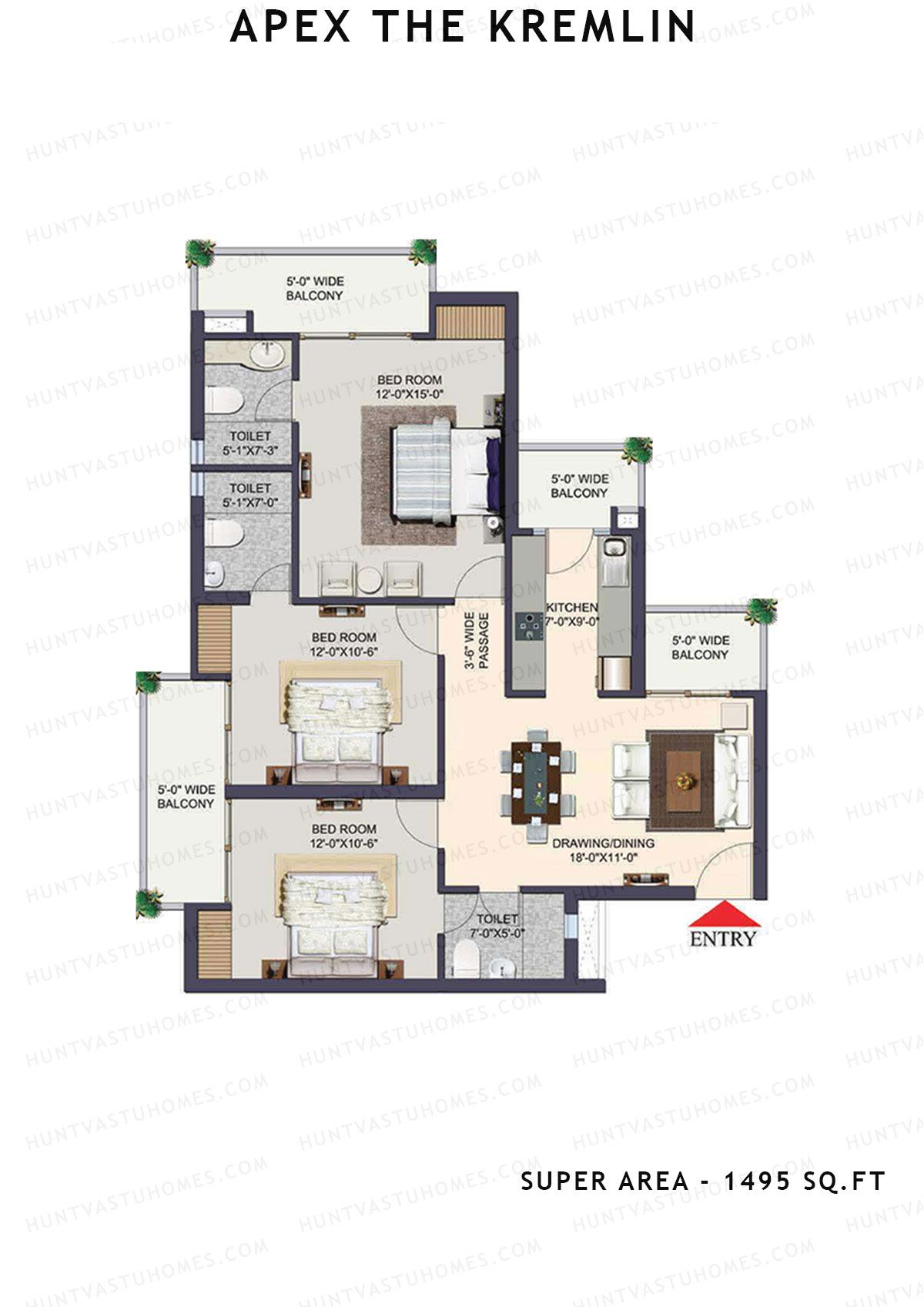 Apex The Kremlin Tower A Unit 4 Floor Plan