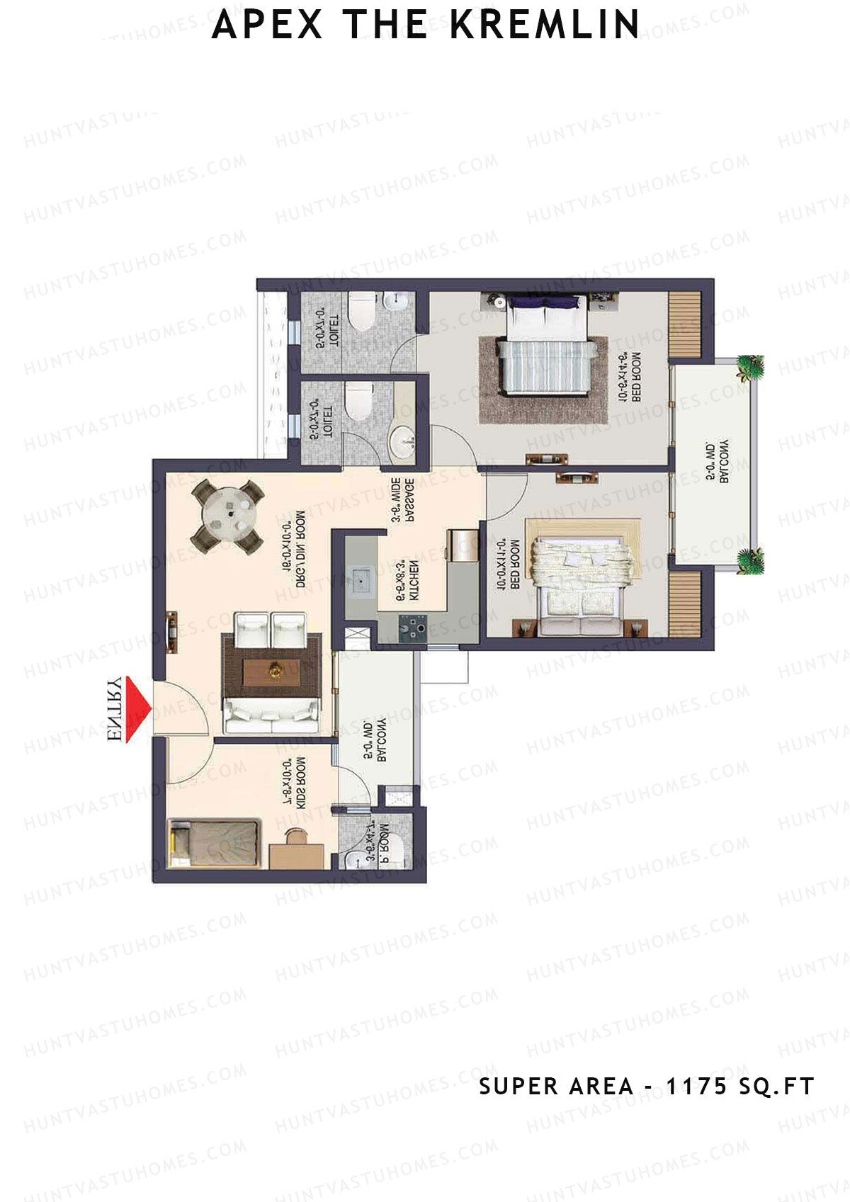 Apex The Kremlin Tower D Unit 5 Floor Plan