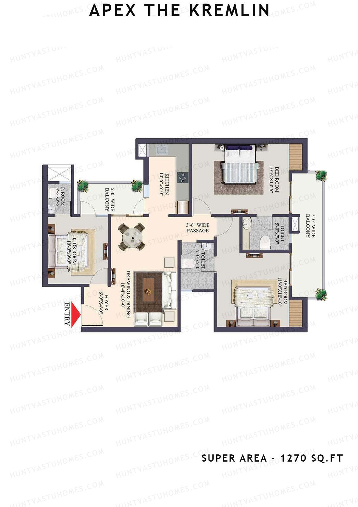 Apex The Kremlin Tower F Unit 4 Floor Plan