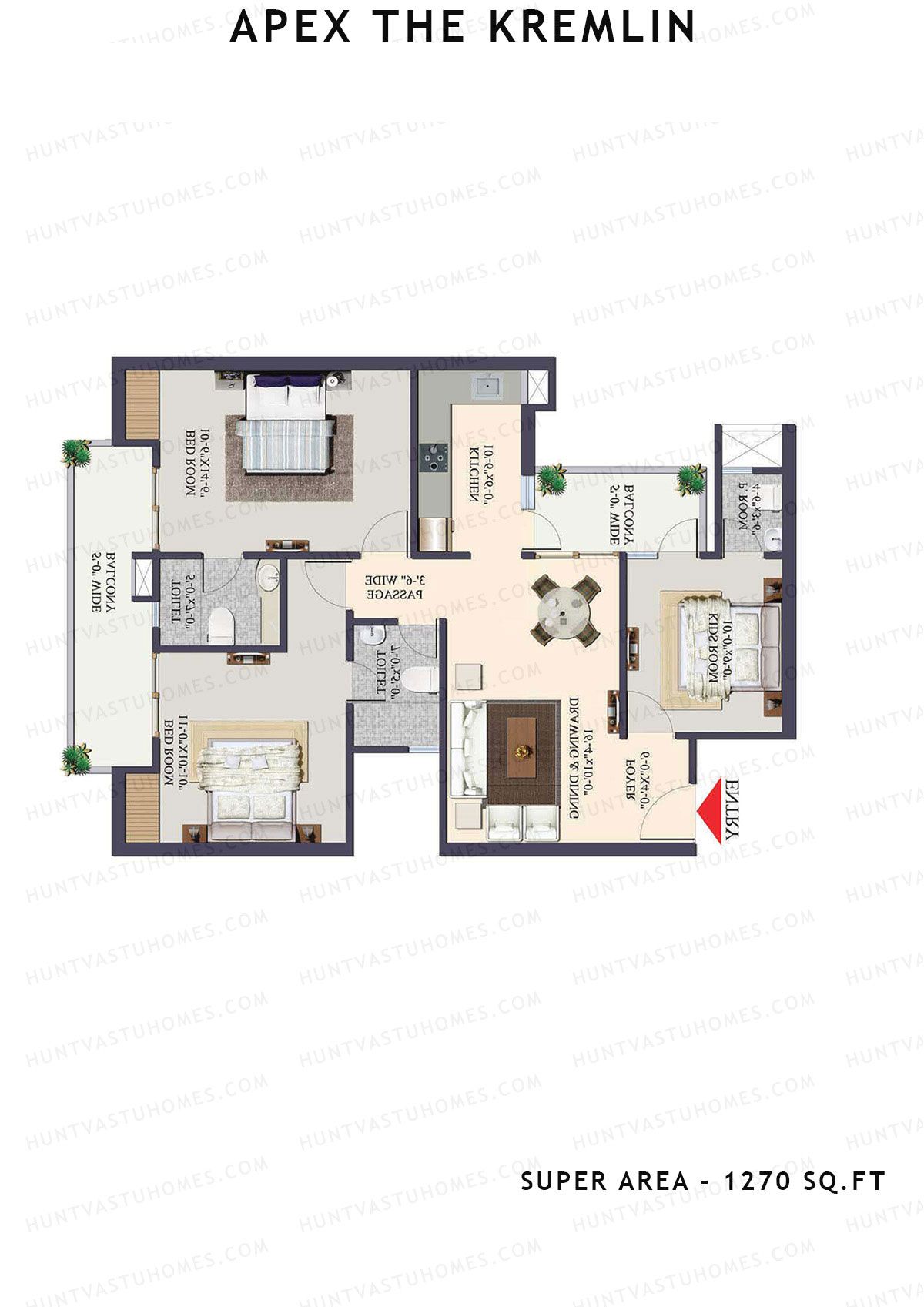 Apex The Kremlin Tower F Unit 5 Floor Plan