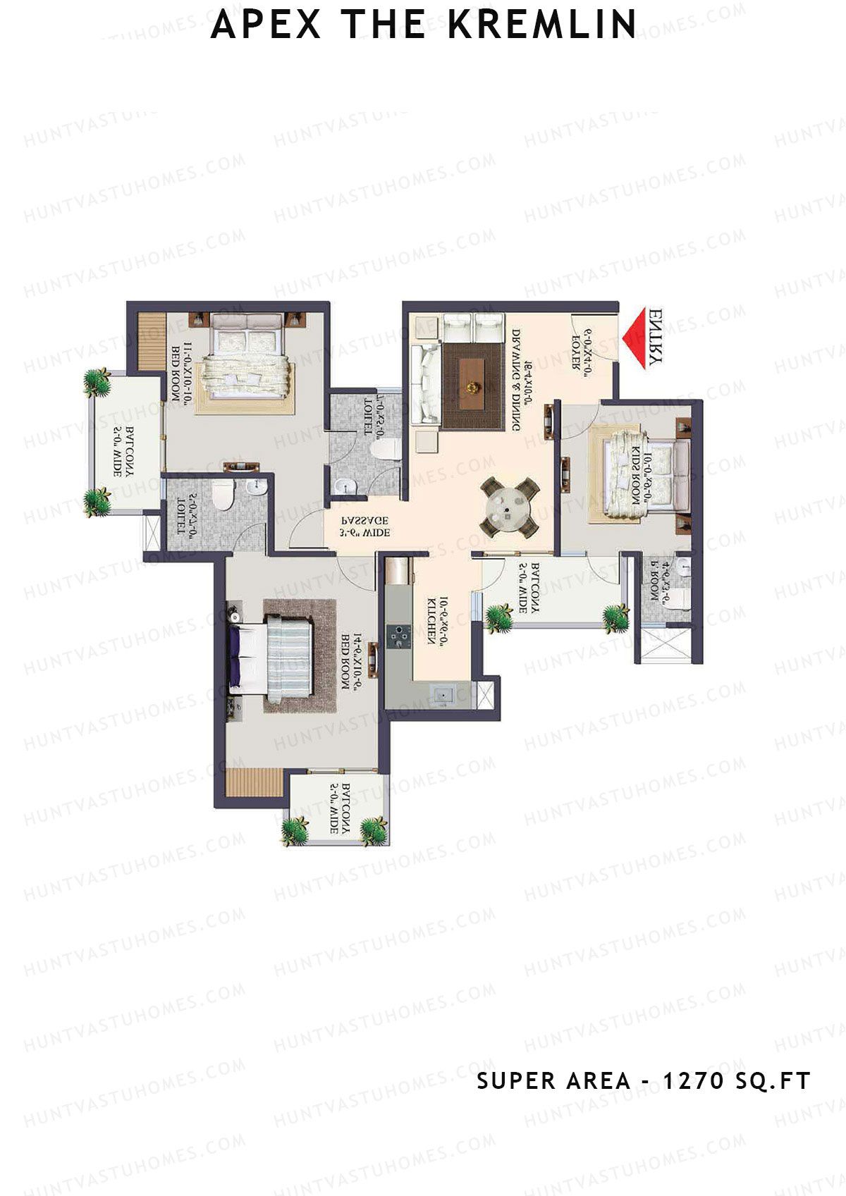 Apex The Kremlin Tower F Unit 6 Floor Plan