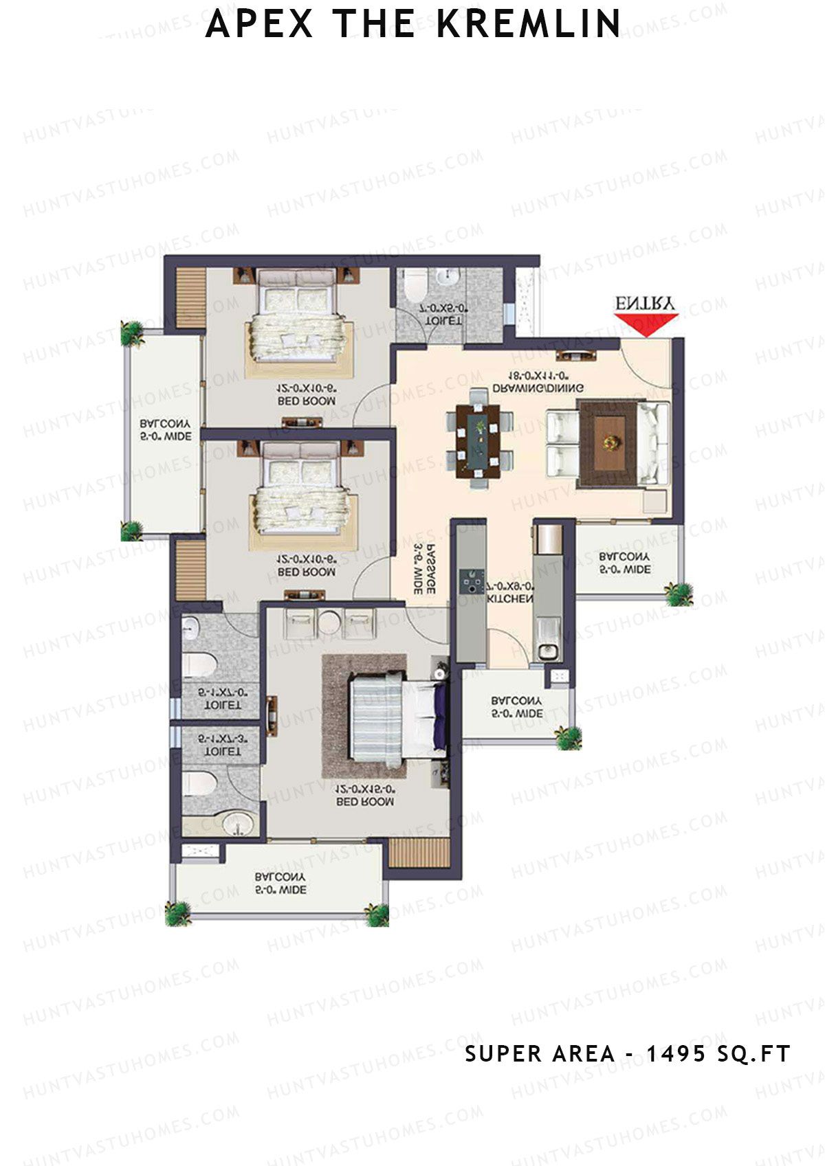 Apex The Kremlin Tower G Unit 4 Floor Plan