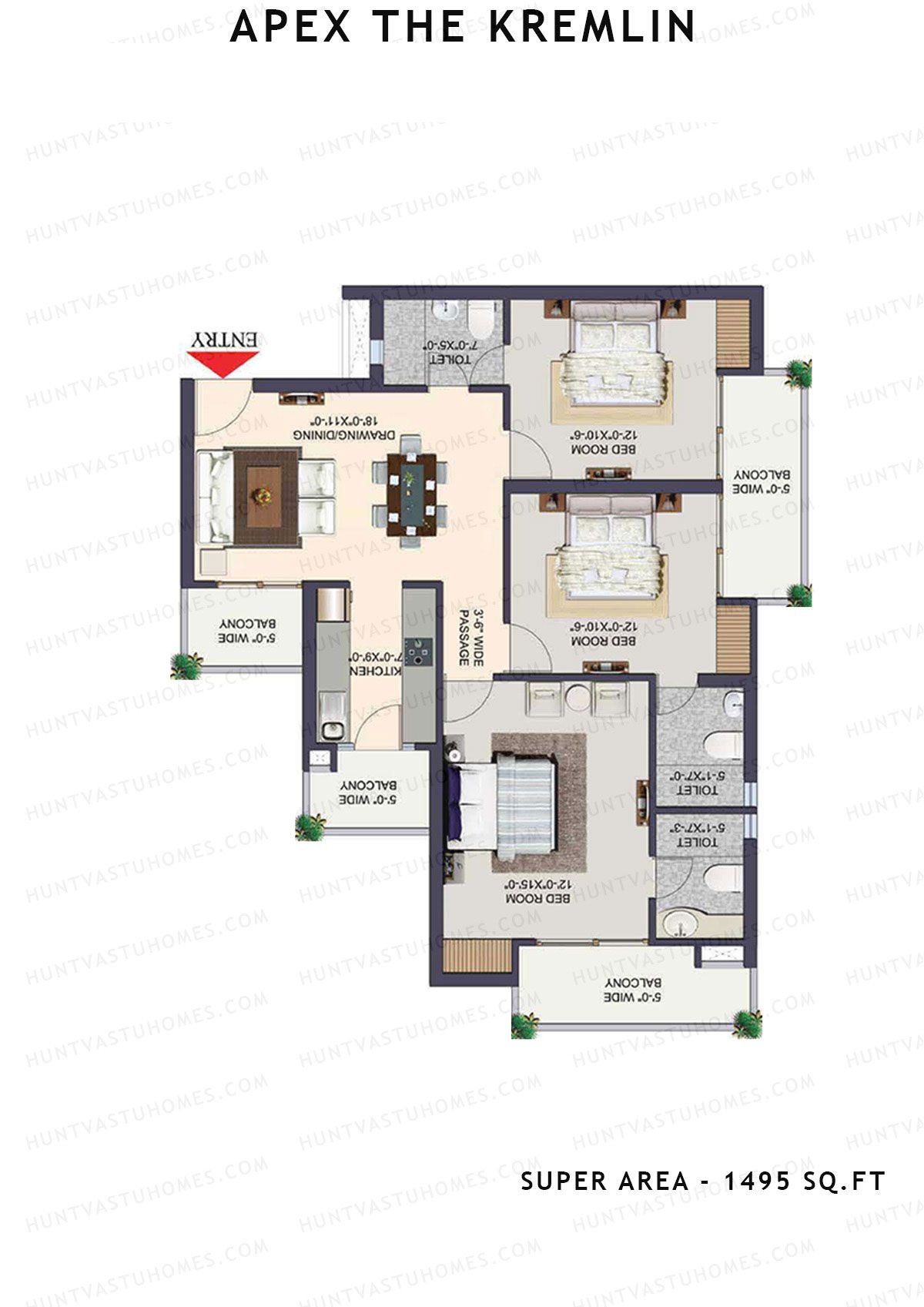 Apex The Kremlin Tower G Unit 5 Floor Plan