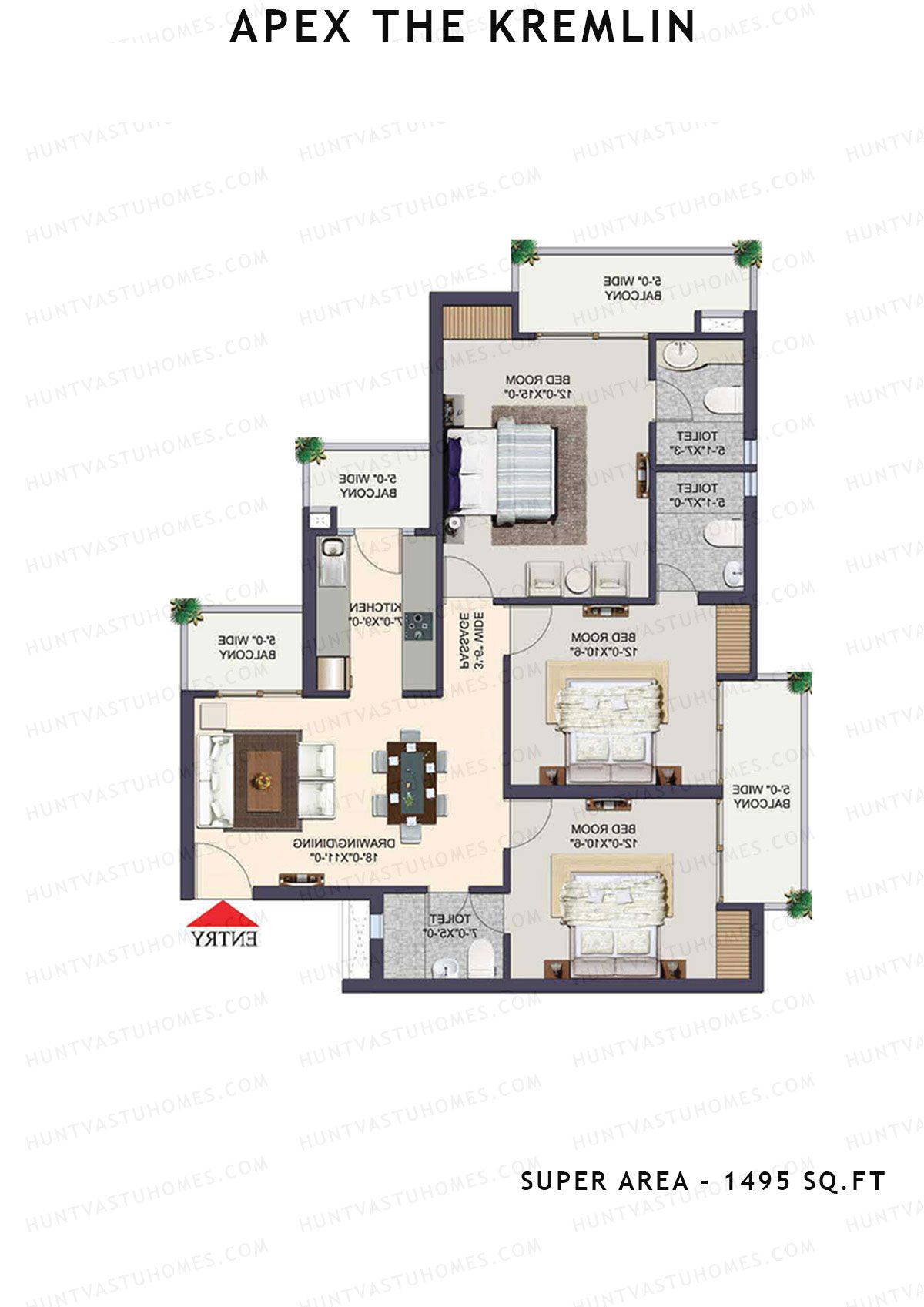 Apex The Kremlin Tower G Unit 6 Floor Plan