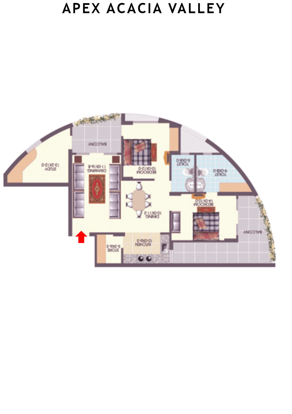 Apex Acacia Valley Tower A Unit 3 (Type 2) Floor Plan