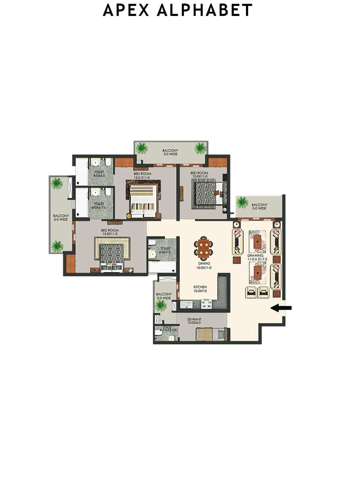 Apex Alphabet Tower A Unit 5 Floor Plan