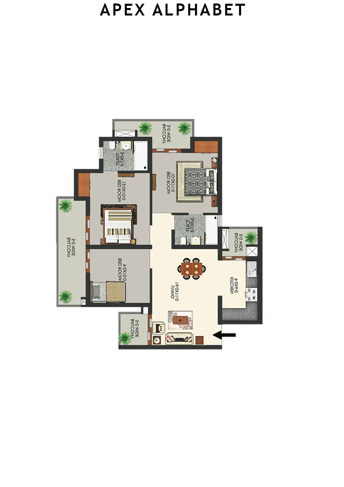 Apex Alphabet Tower B Unit 4 Floor Plan