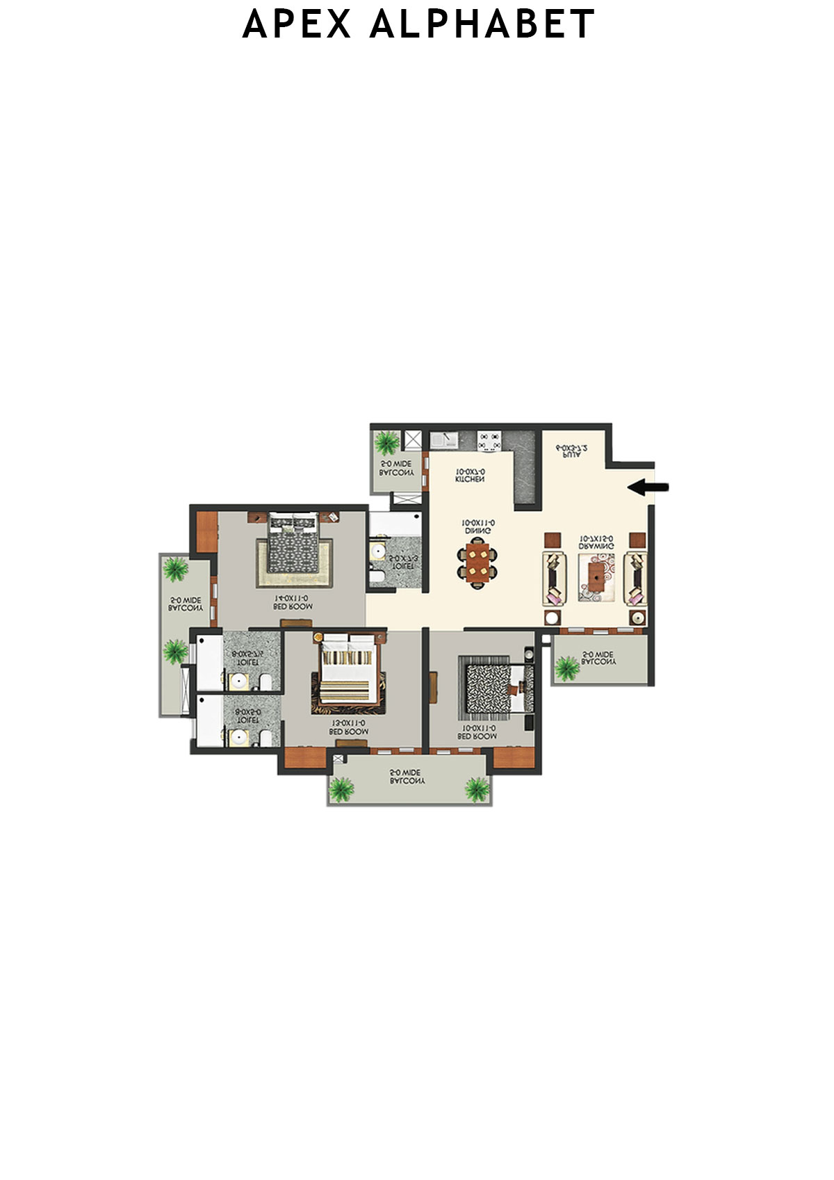 Apex Alphabet Tower E Unit 4 Floor Plan