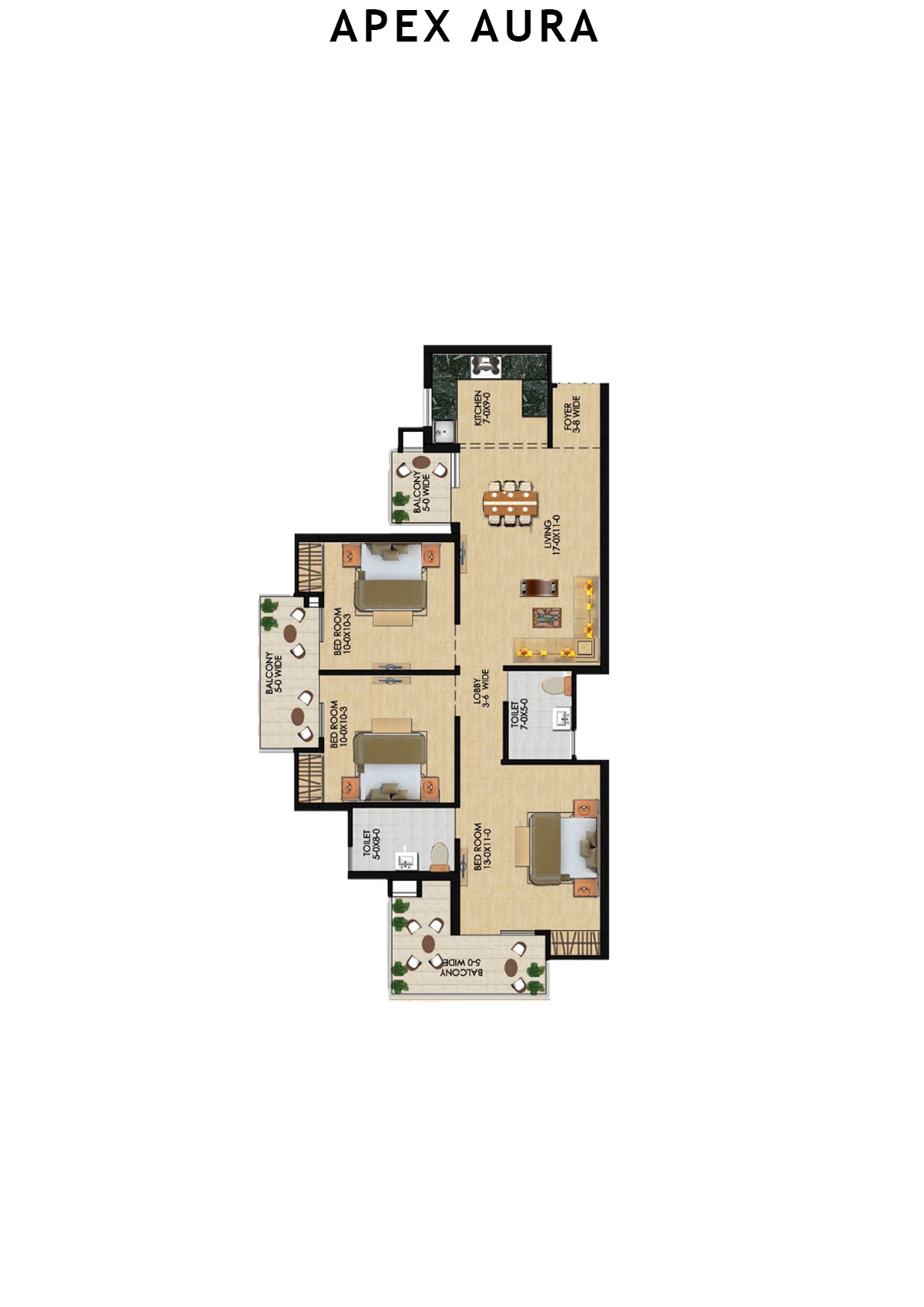 Apex Aura Tower G Unit 1 Floor Plan