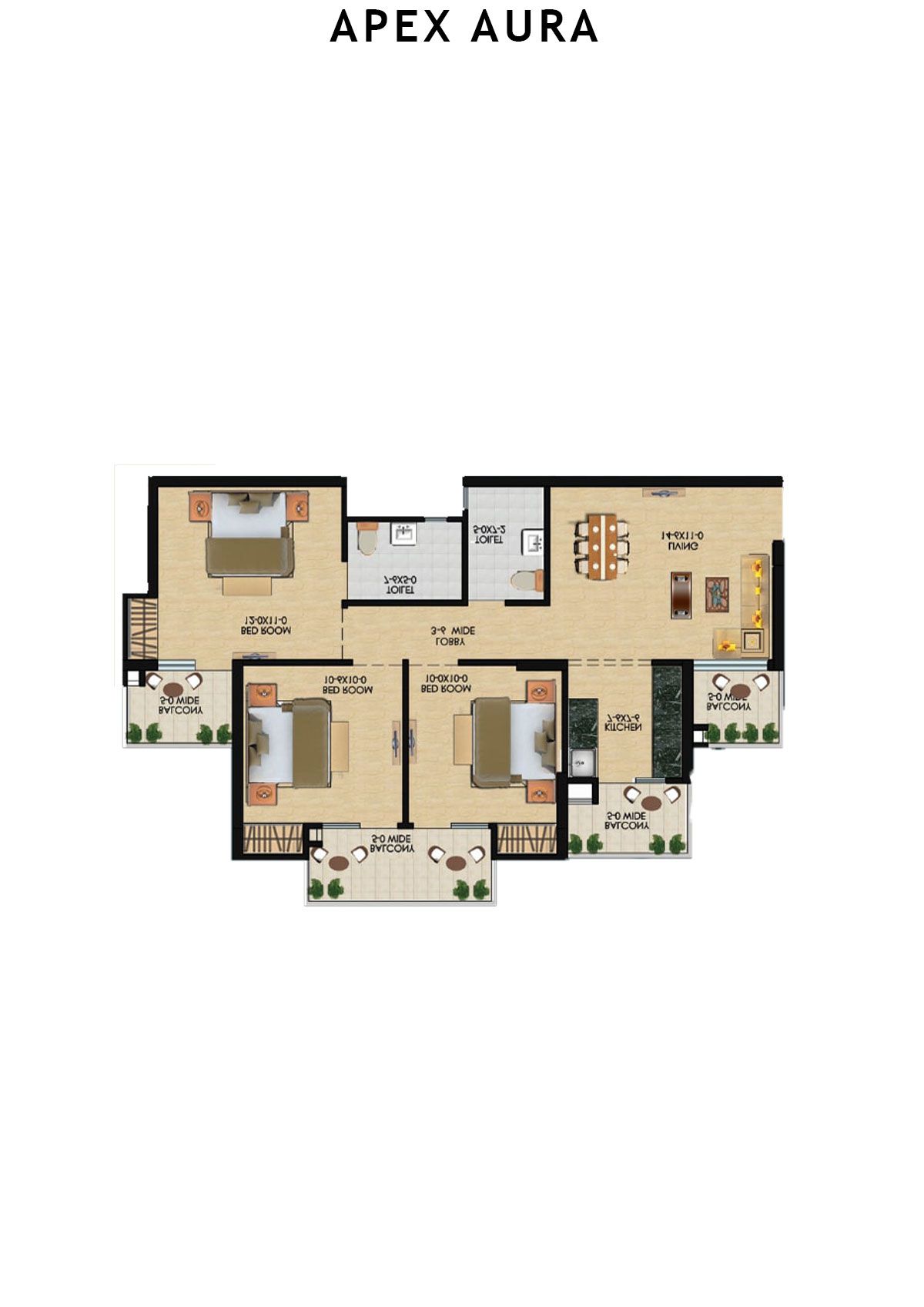 Apex Aura Tower G Unit 2 Floor Plan